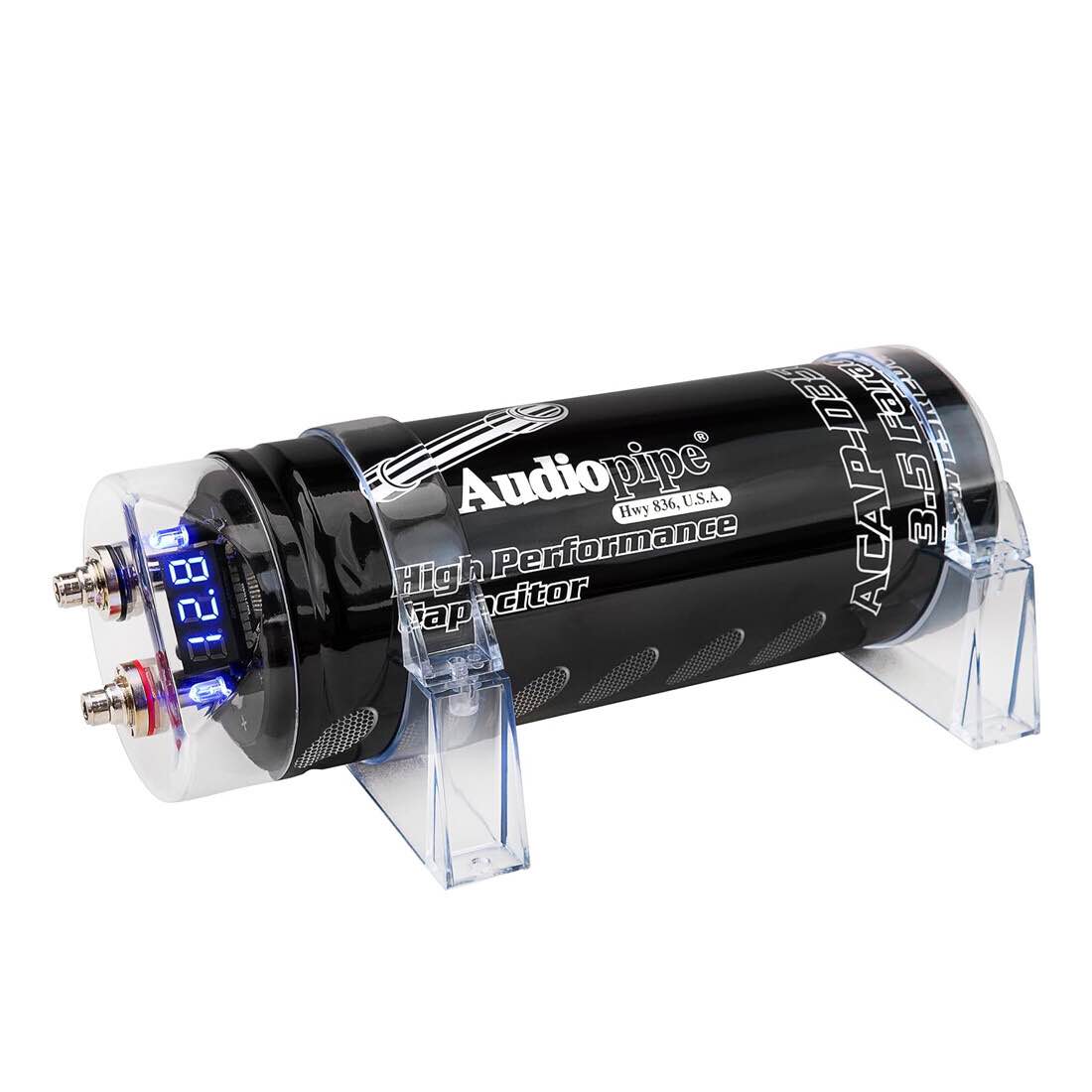 3.5 Farad Capacitor w/ Digital Display & Status Indicator ACAP-D3500 Audiopipe
