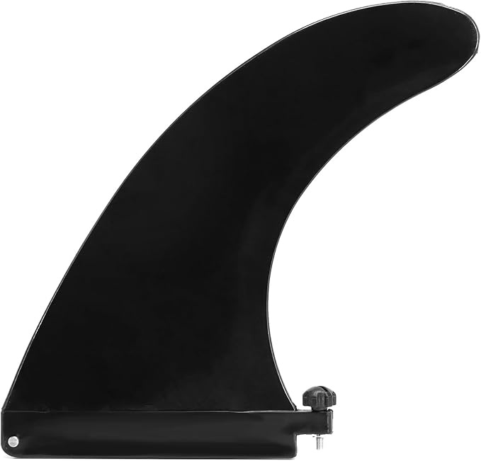 Generic Premium SUP Single Center Fin: No-Tool Installation with Screw, Fiberglass Reinforced Replacement Fin for Paddle Boards, Large, black