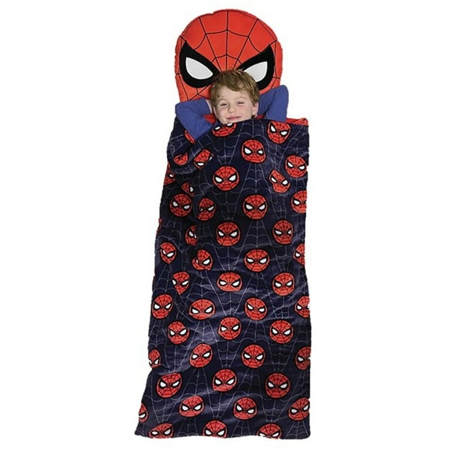 marvel spider-man city never sleeps slumber bag with pillow