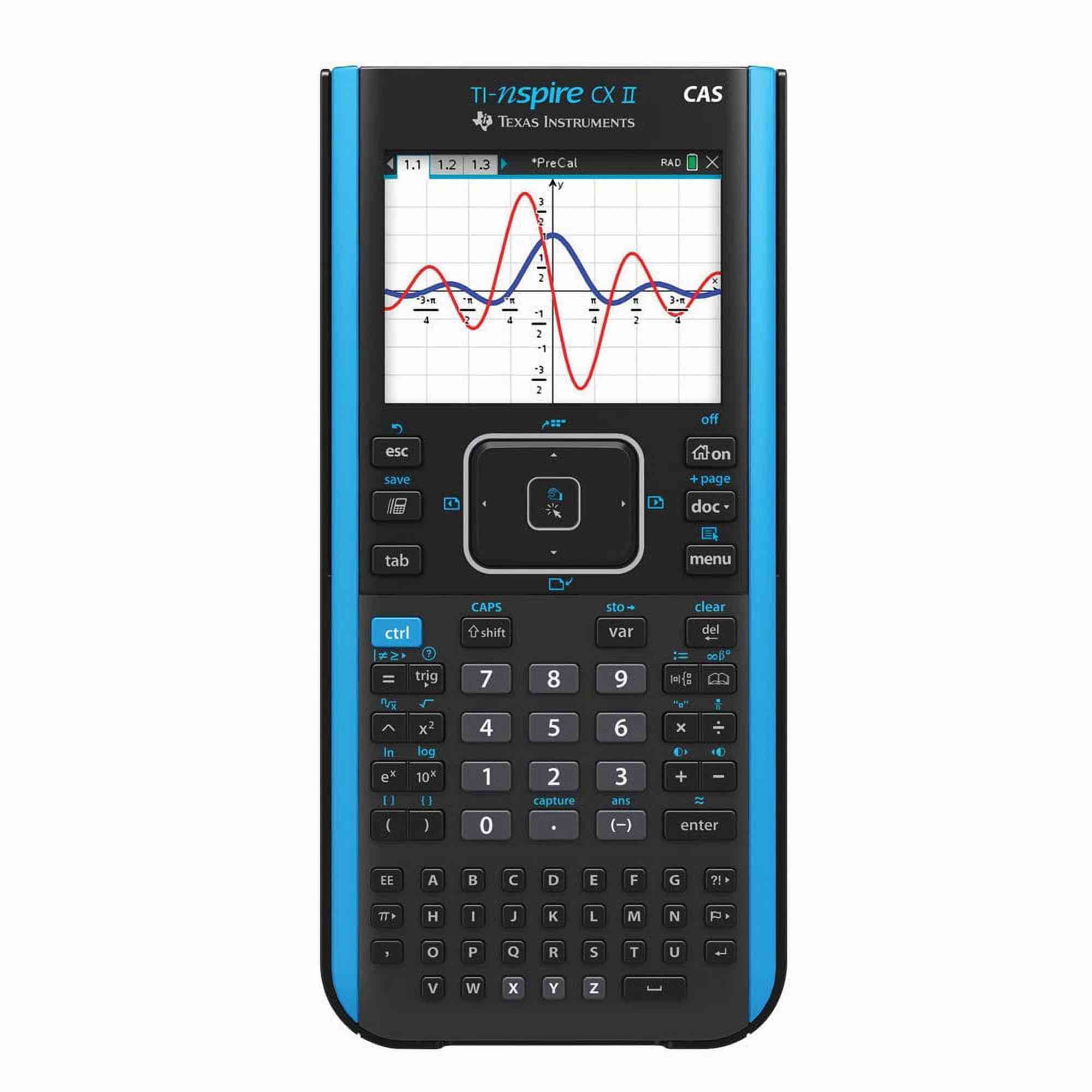 Texas Instruments TI-Nspire CX II CAS Color Graphing Calculator with Student Software (PC/Mac), Blue