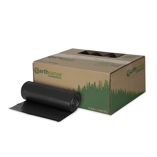 Earthsense Commercial RNW6050 Can Liner, 55-60 gal, 1.25 mil, 38" x 58", Black (Pack of 100) Visit the Webster Store
