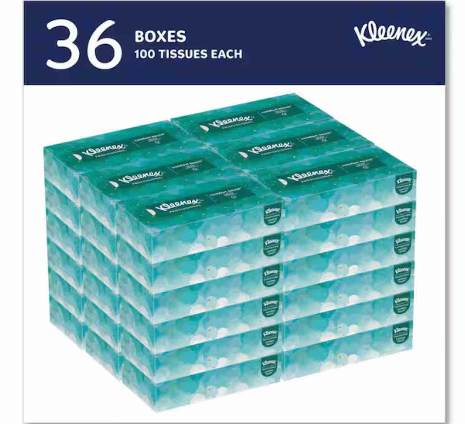 Kleenex White Facial Tissue 8.4" X 8.6" 100 Tissue/box 36 Boxes/case Kcc21400