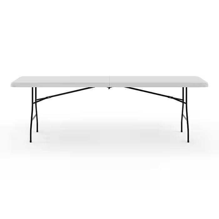 Staples 8' x 30" Heavy Duty Plastic Folding Table, White Granite (79233/54273)
