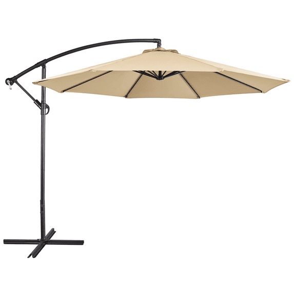 Renwick 10ft Offset Cantilever Patio Hanging Umbrella, Tan