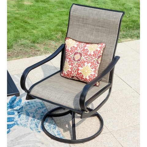 MAISON ARTS Patio Textilene Swivel Dining Chairs