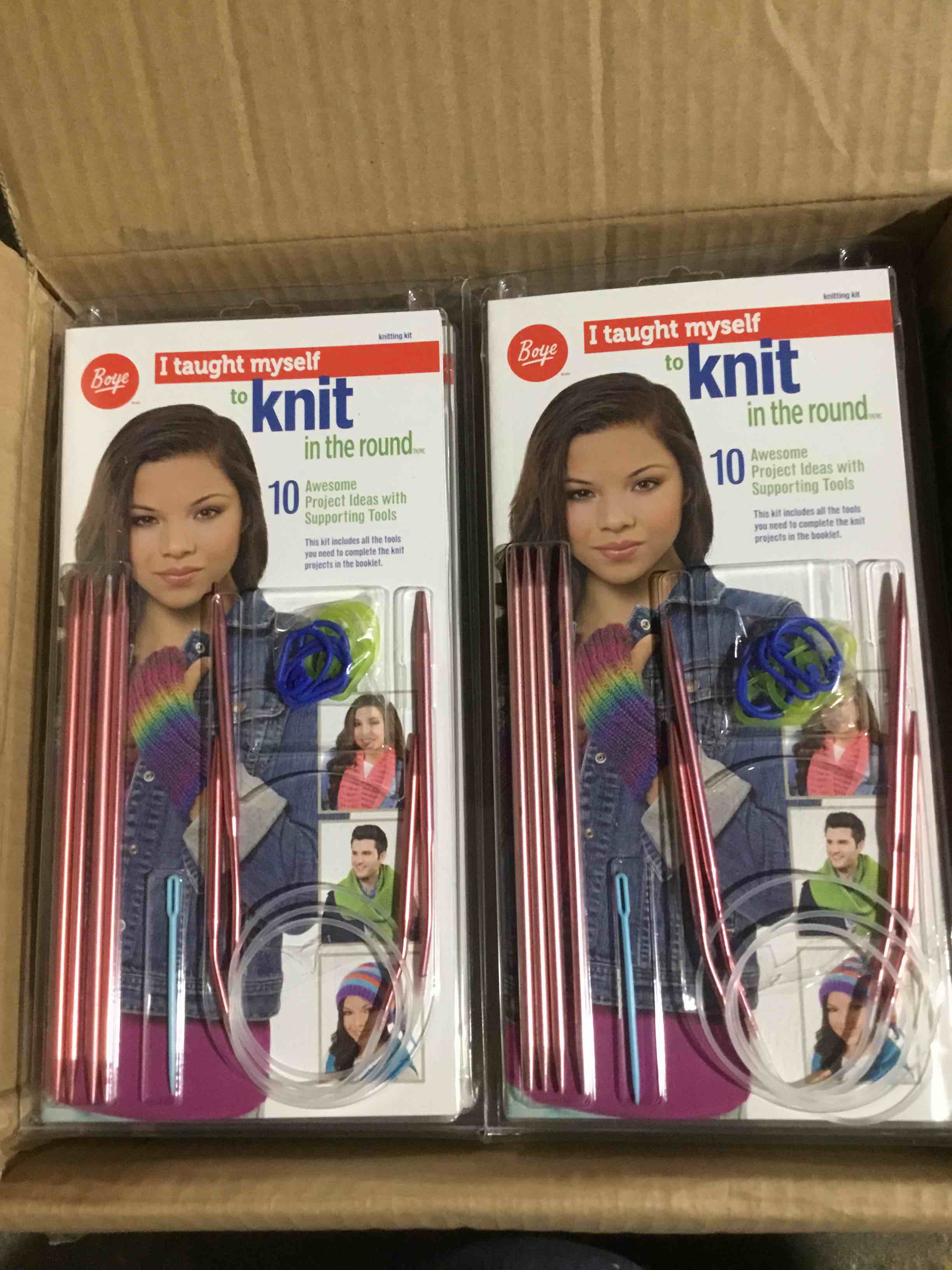 Boye Learn to Knit in the Round Circular Knitting Needle Kit, 10 Patterns, 24 pack 