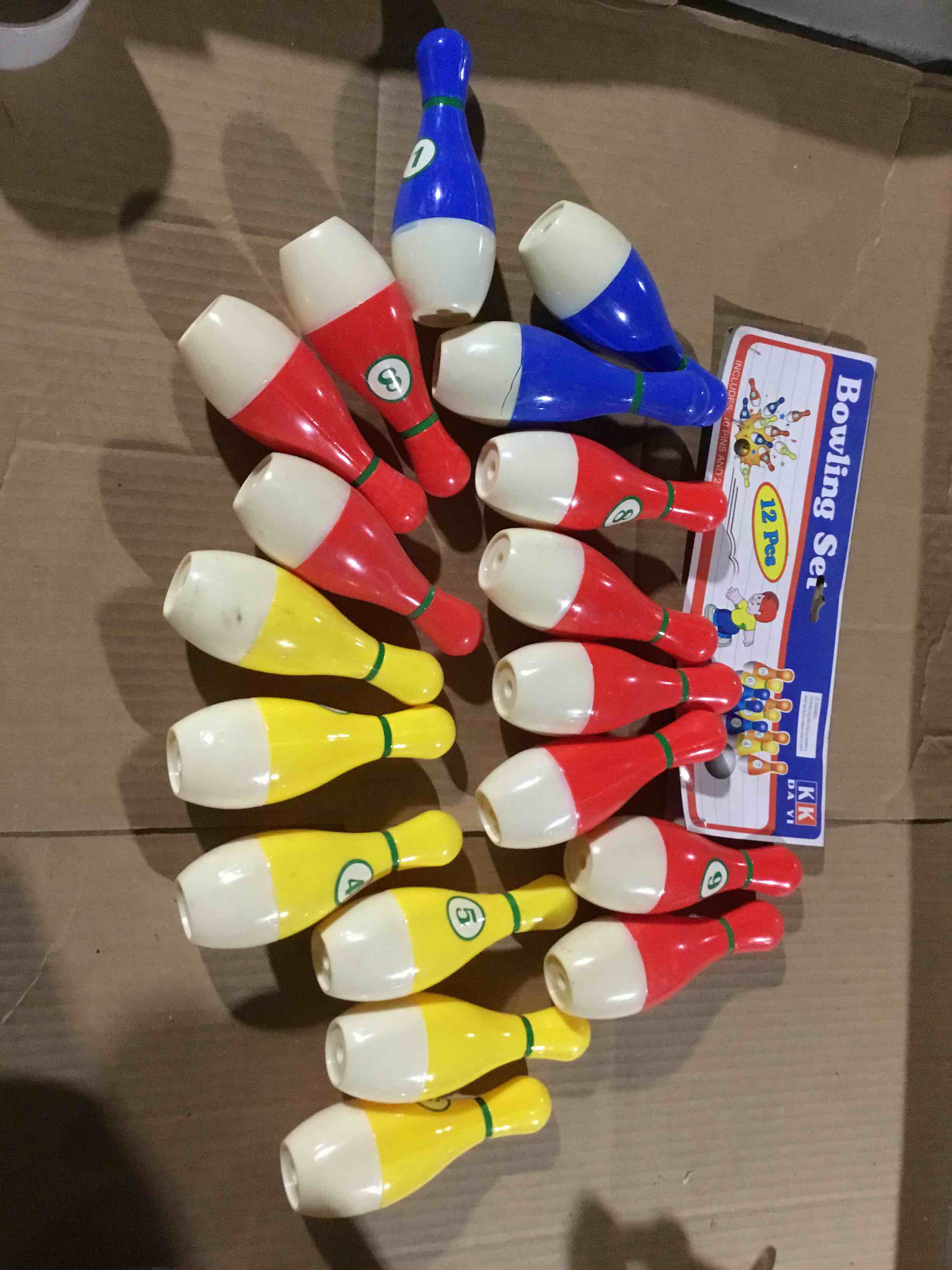 Condition photo showing Good Condition for Bowling game for toddler , mi plastic toys for parties , ball games 