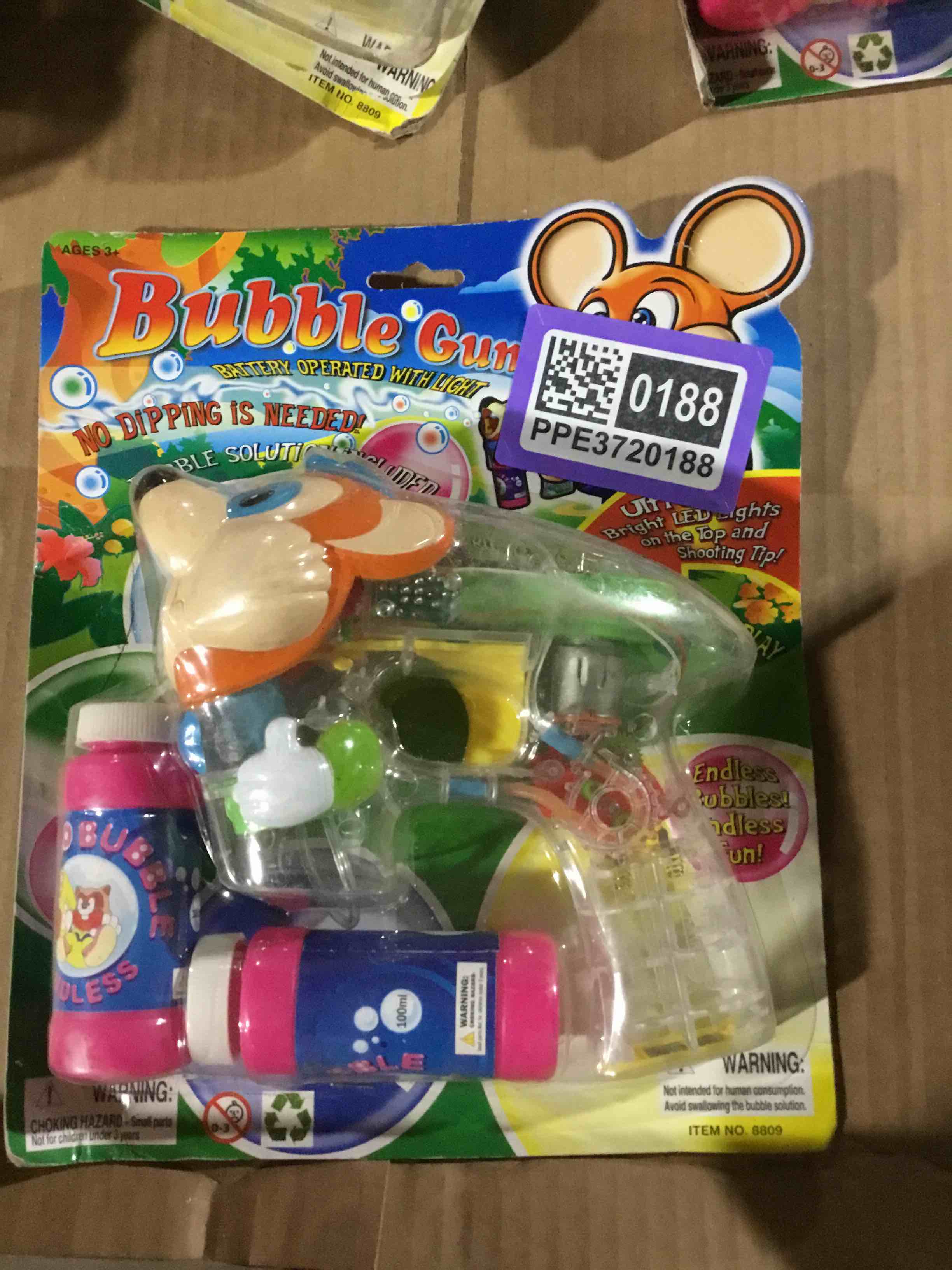 Condition photo showing Good Condition for This is a battery - powered toy bubble gun, marketed under the brand name bubble gun