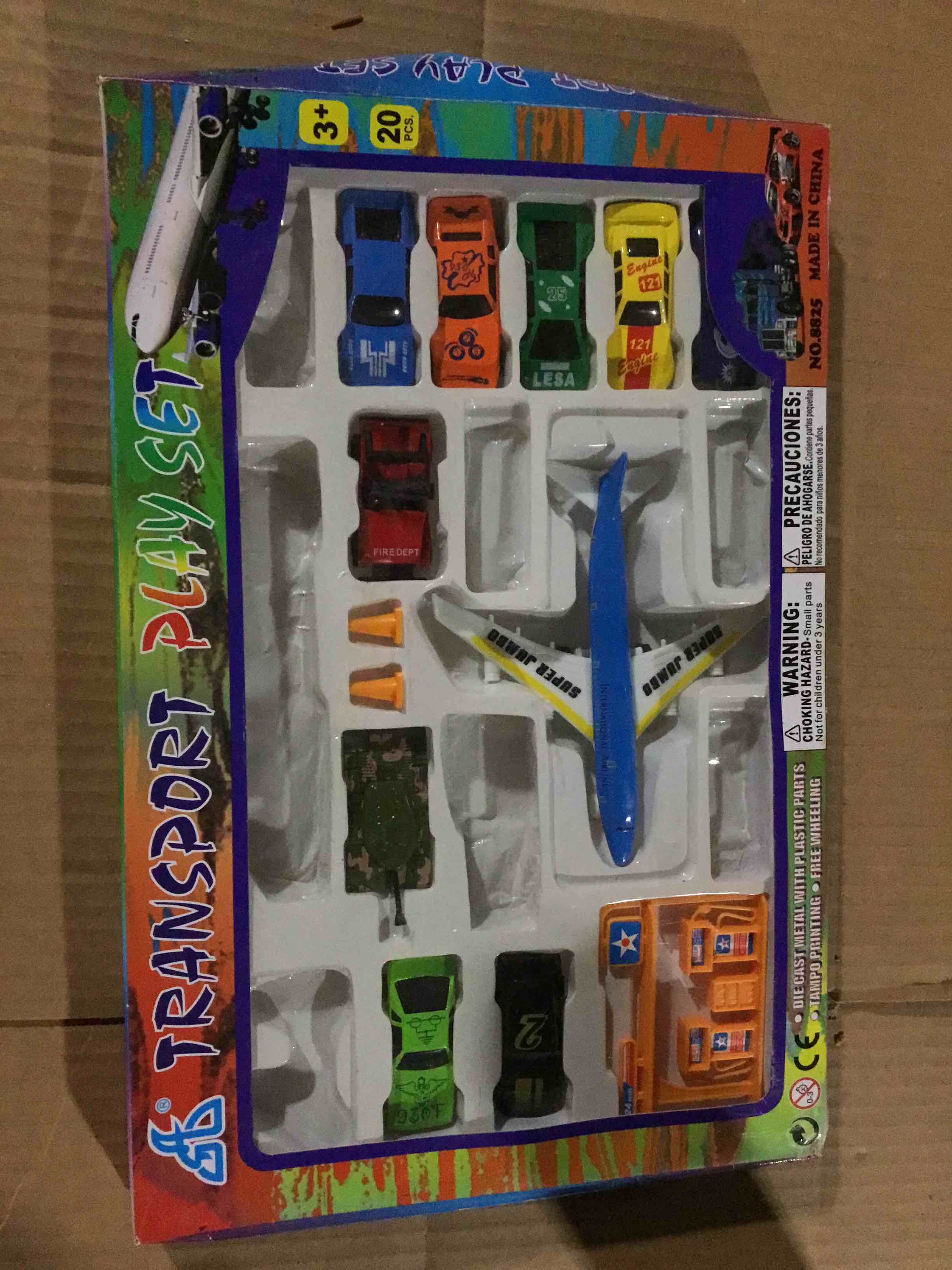 Condition photo showing Good Condition for Transport set that in incudes several die cast metal toy vehicles and plastic parts 