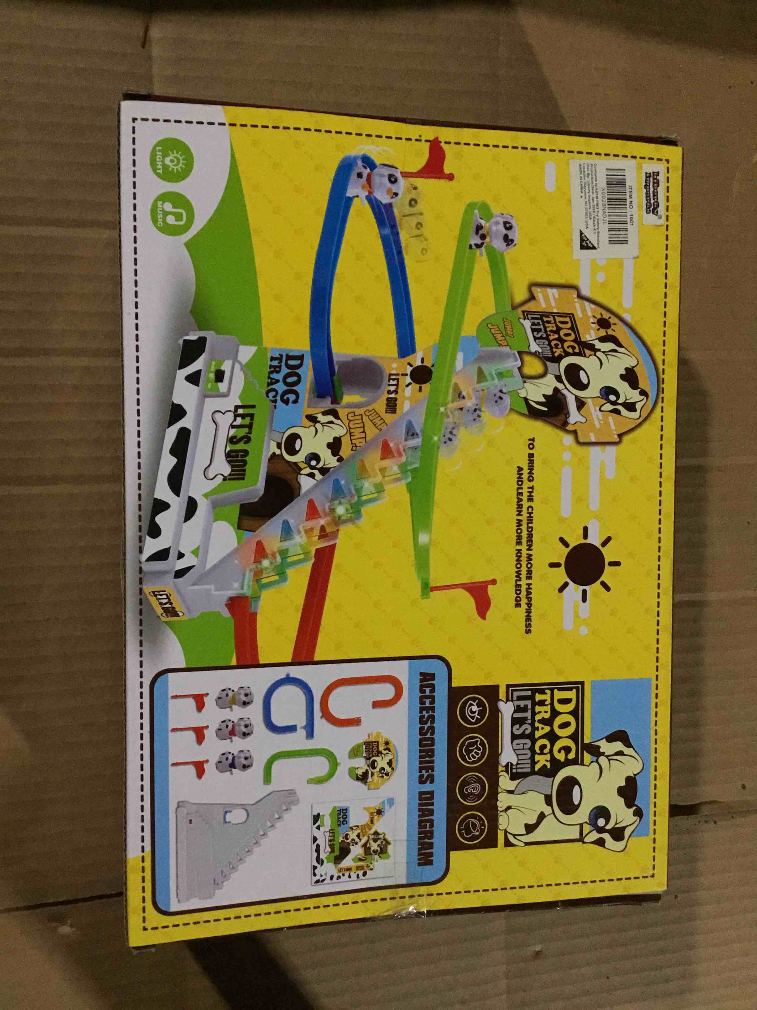 Condition photo showing Good Condition for Dalmatian Racer Climbing Stairs Slide Toy - Spotty Dog Race Track Puppy Chasing Roller Coaster Game Set with LED Lights and Music for Toddlers, Kids