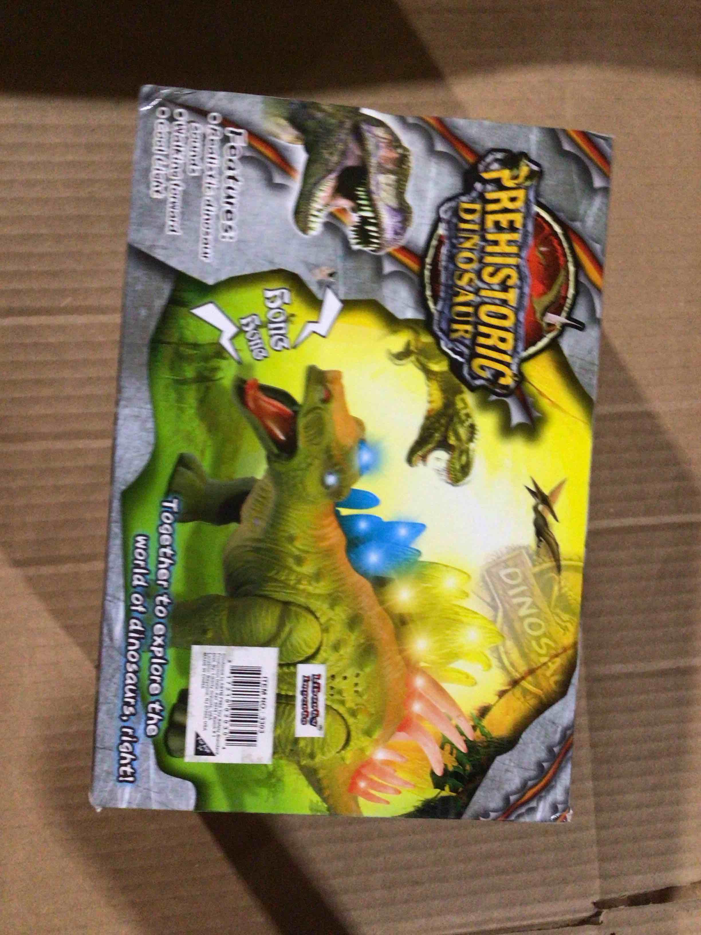 Condition photo showing Good Condition for liberty imports electronic walking jurassic stegosaurus dinosaur toy figure with swinging tail action roaring sounds & led lights | battery operated dinosaurs gift for kids boys girls
