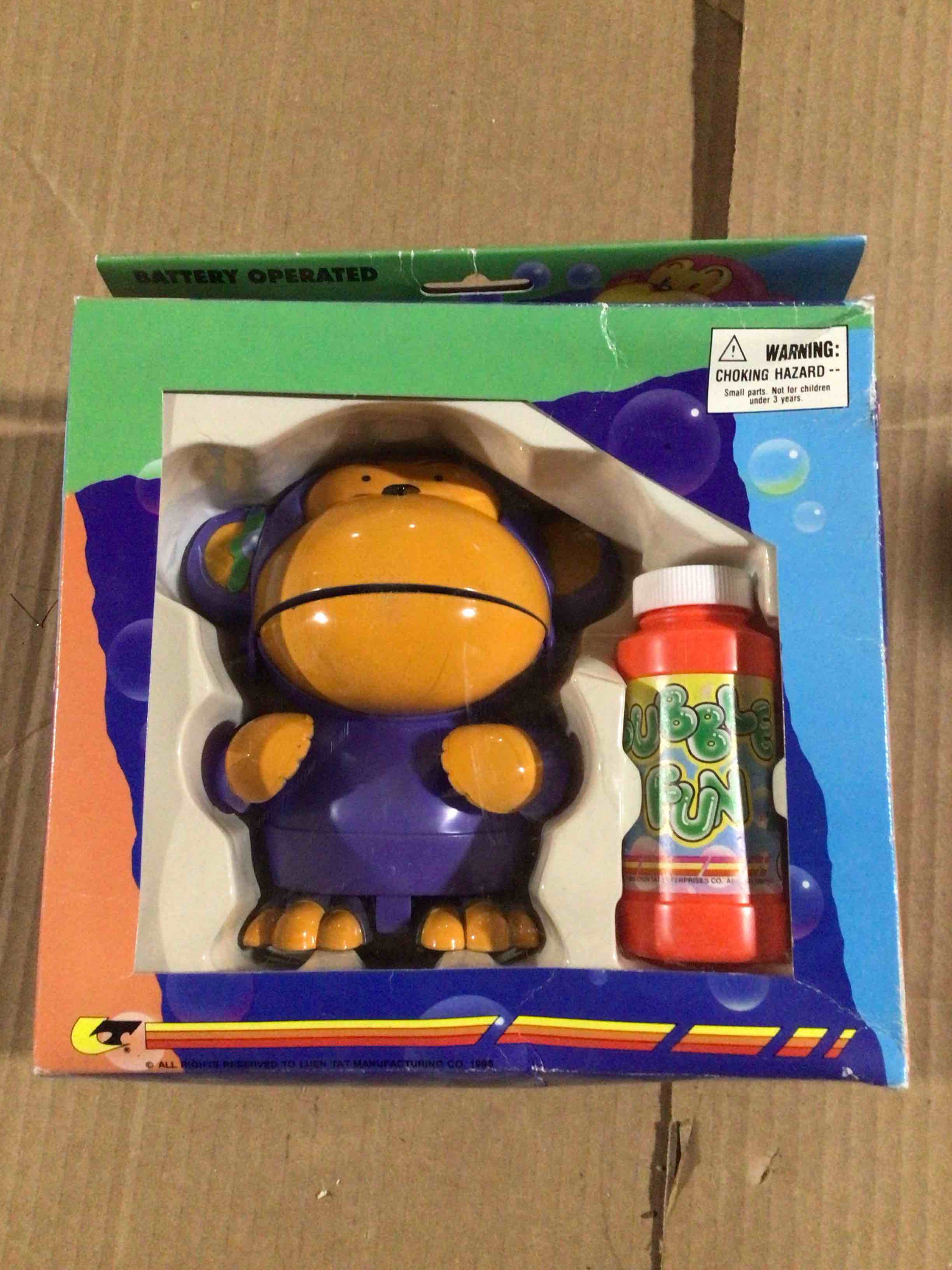 Condition photo showing Good Condition for mokey shaped bubble blower toy commonly known as bubbles mokey