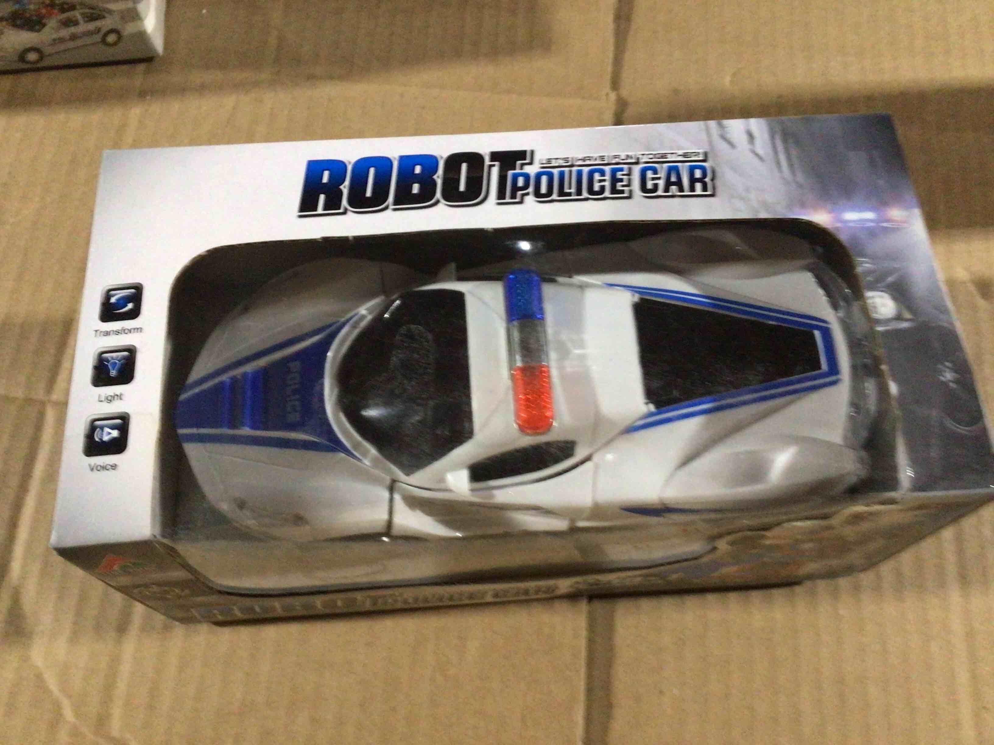 Police car robot transformable toy