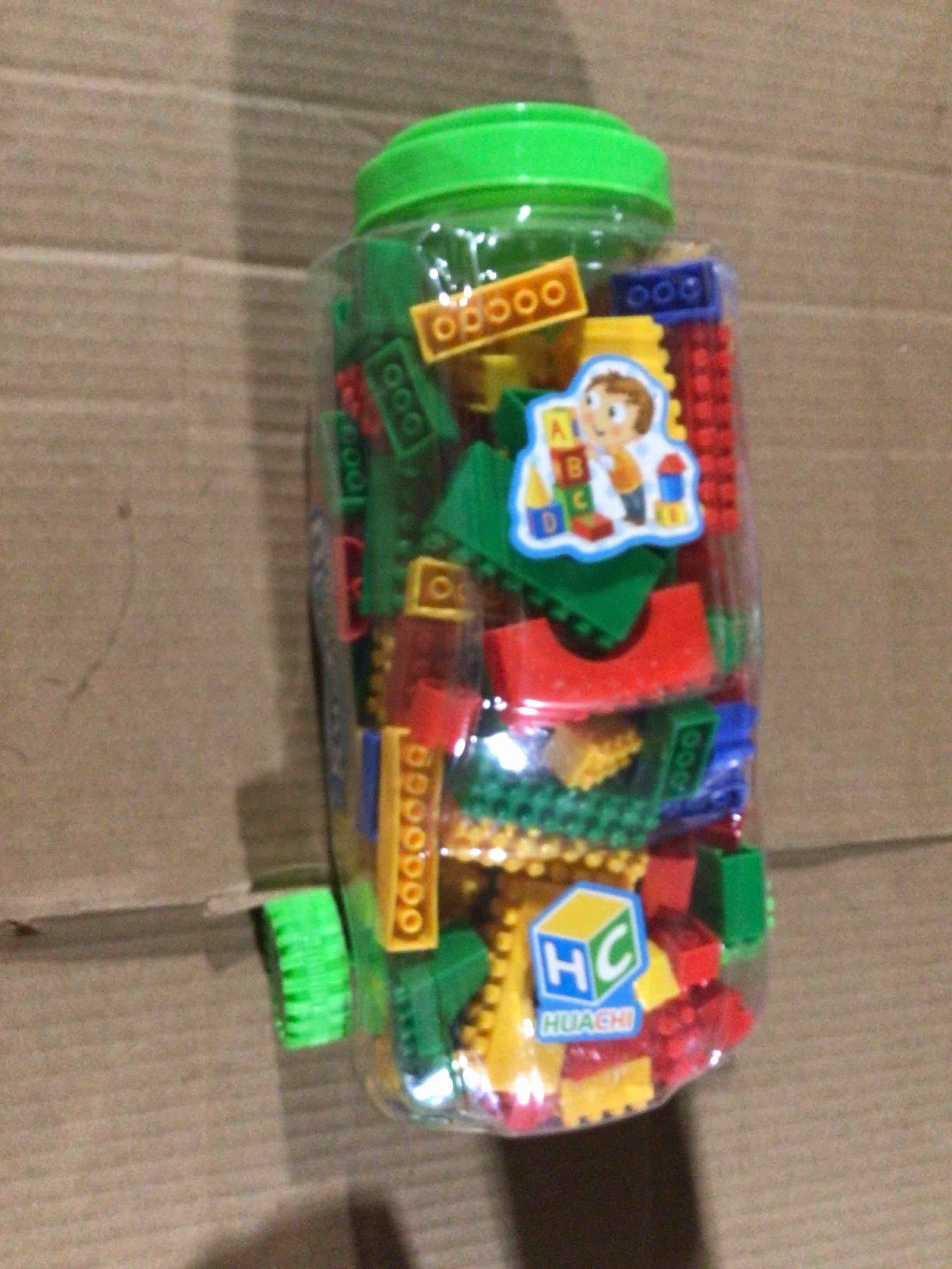 Set of plastic building blocks from the hc huachi funny blocks brand 