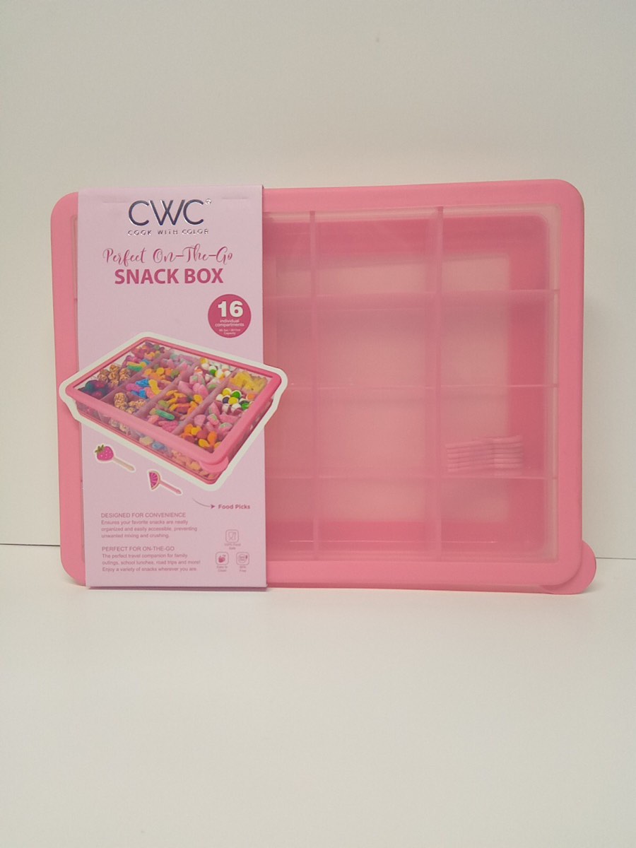 Cook With Color Valentine Snack Box with Adjustable Dividers Pink