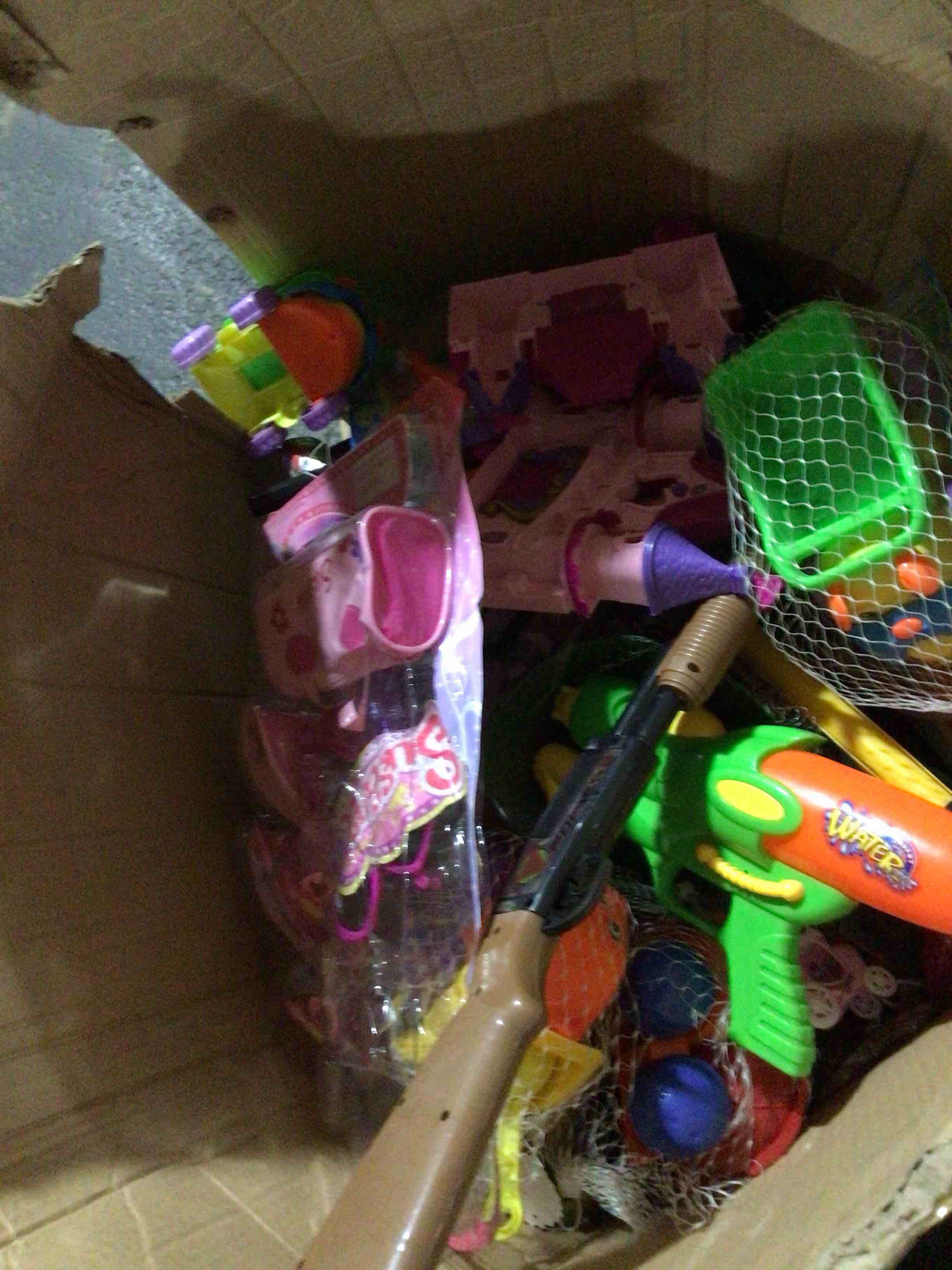 box of assorted toys etc…