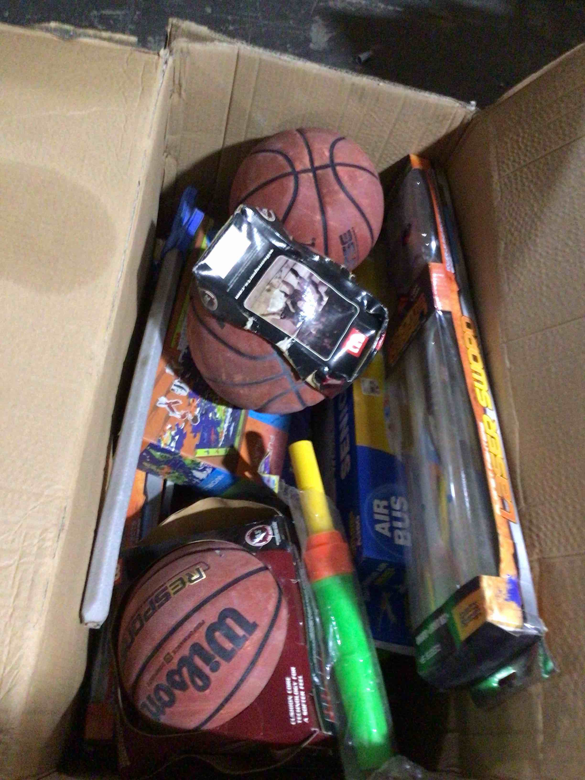box of assorted toys etc..