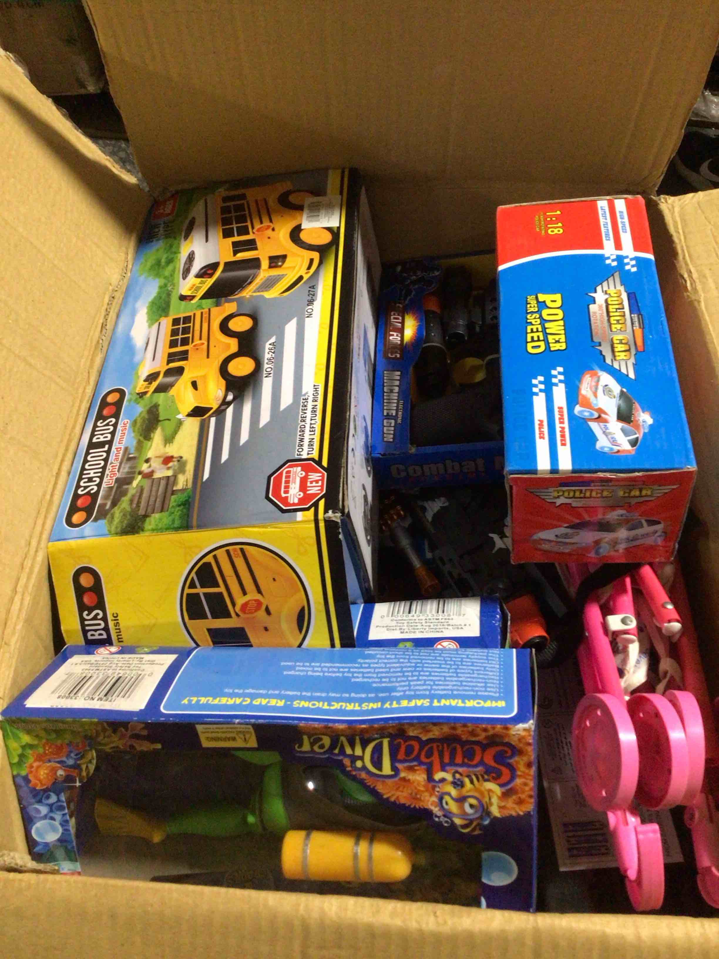 box of assorted toys etc…