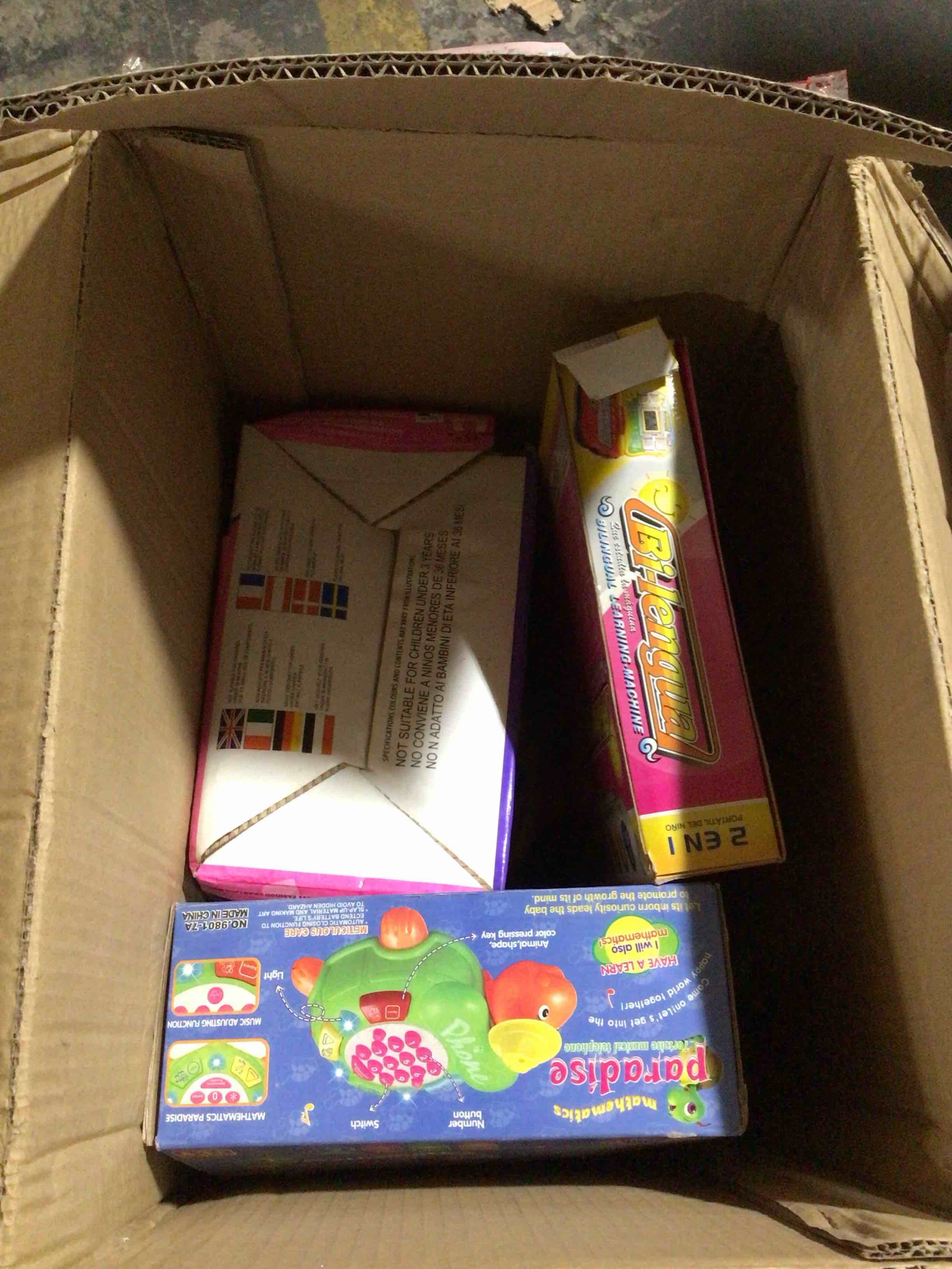 box of assorted toys etc..