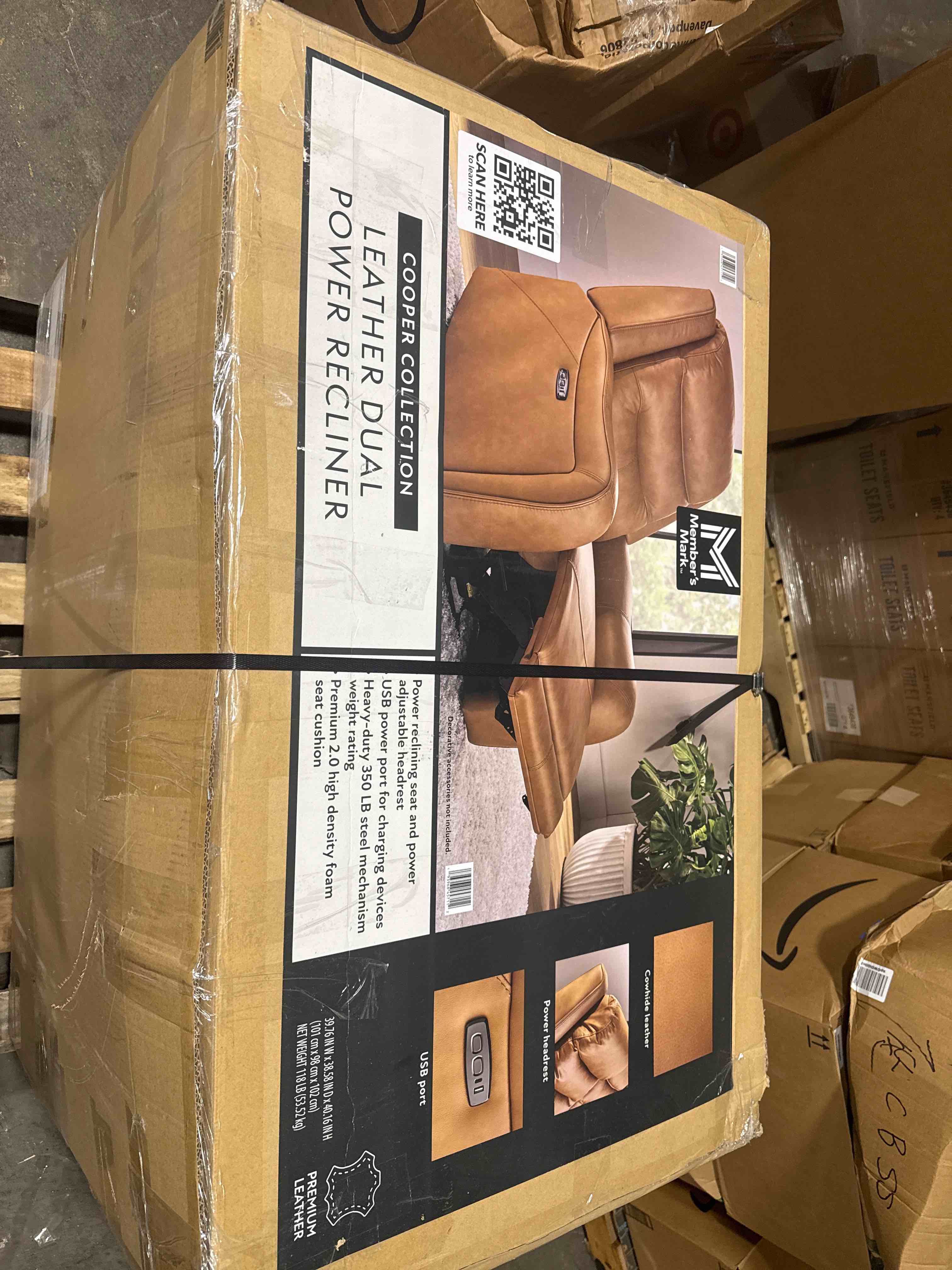 leather dual power recliner