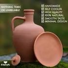 hakan anadolu natural clay water pitcher set | unglazed terracotta water carafe & plate | traditiona