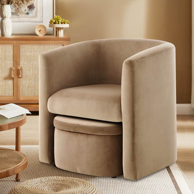 braedin upholstered accent chair & storable ottoman, no assembly required