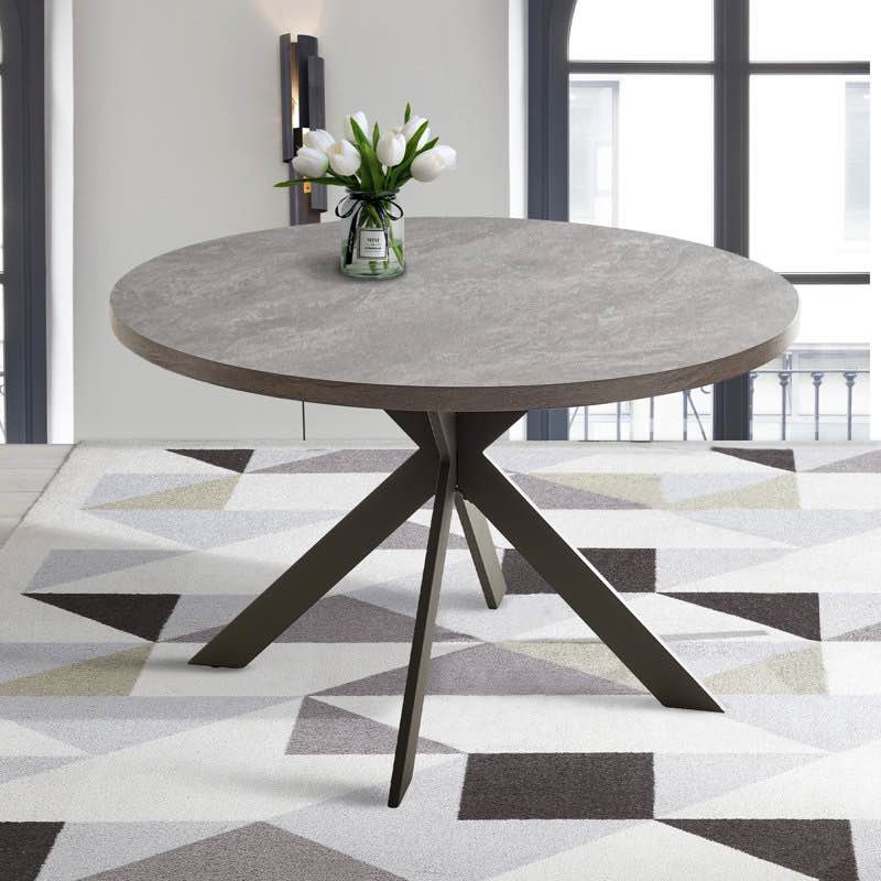 garrell 46‘’ round dining table, mid-century round kitchen table for 4 person, modern leisure coffee table