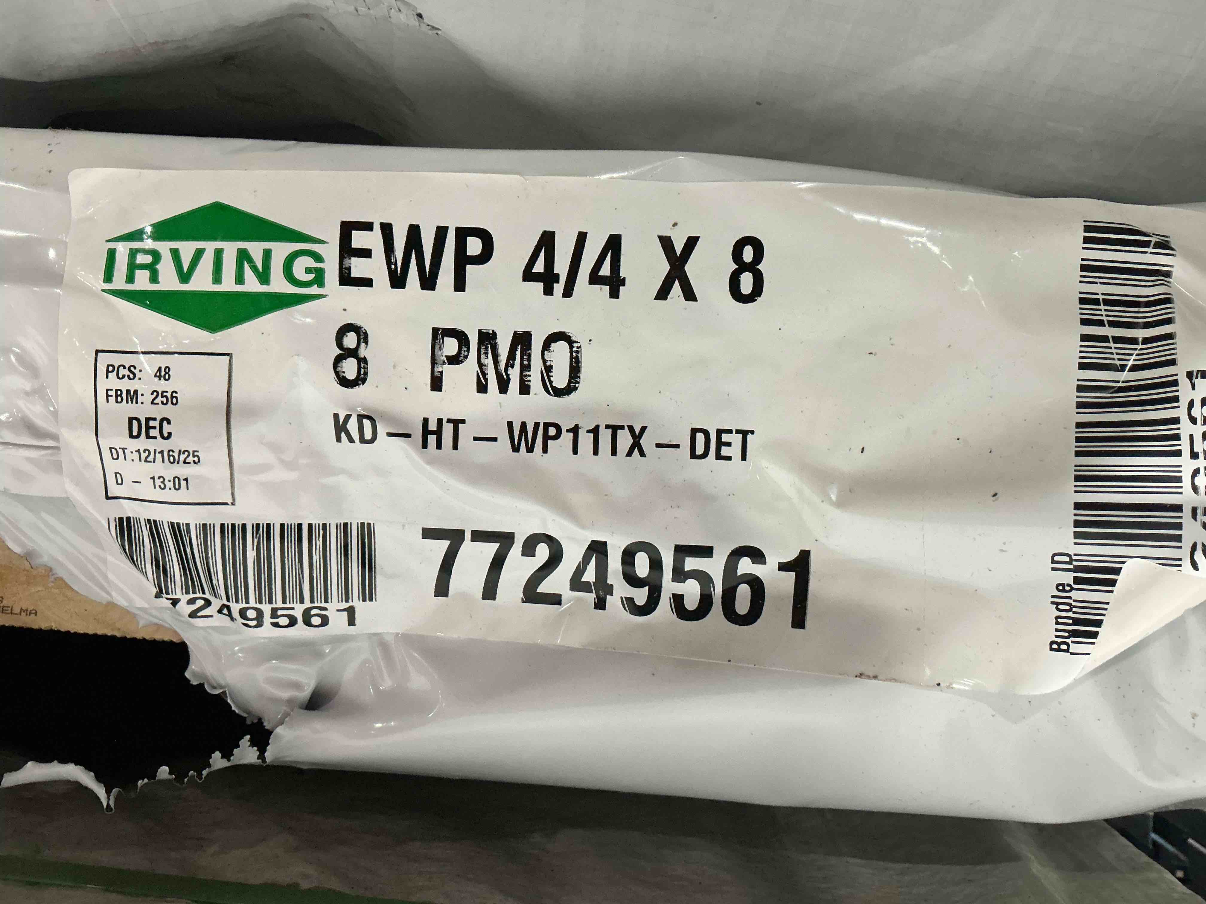 Building material lumber shiplap Irving white pine.