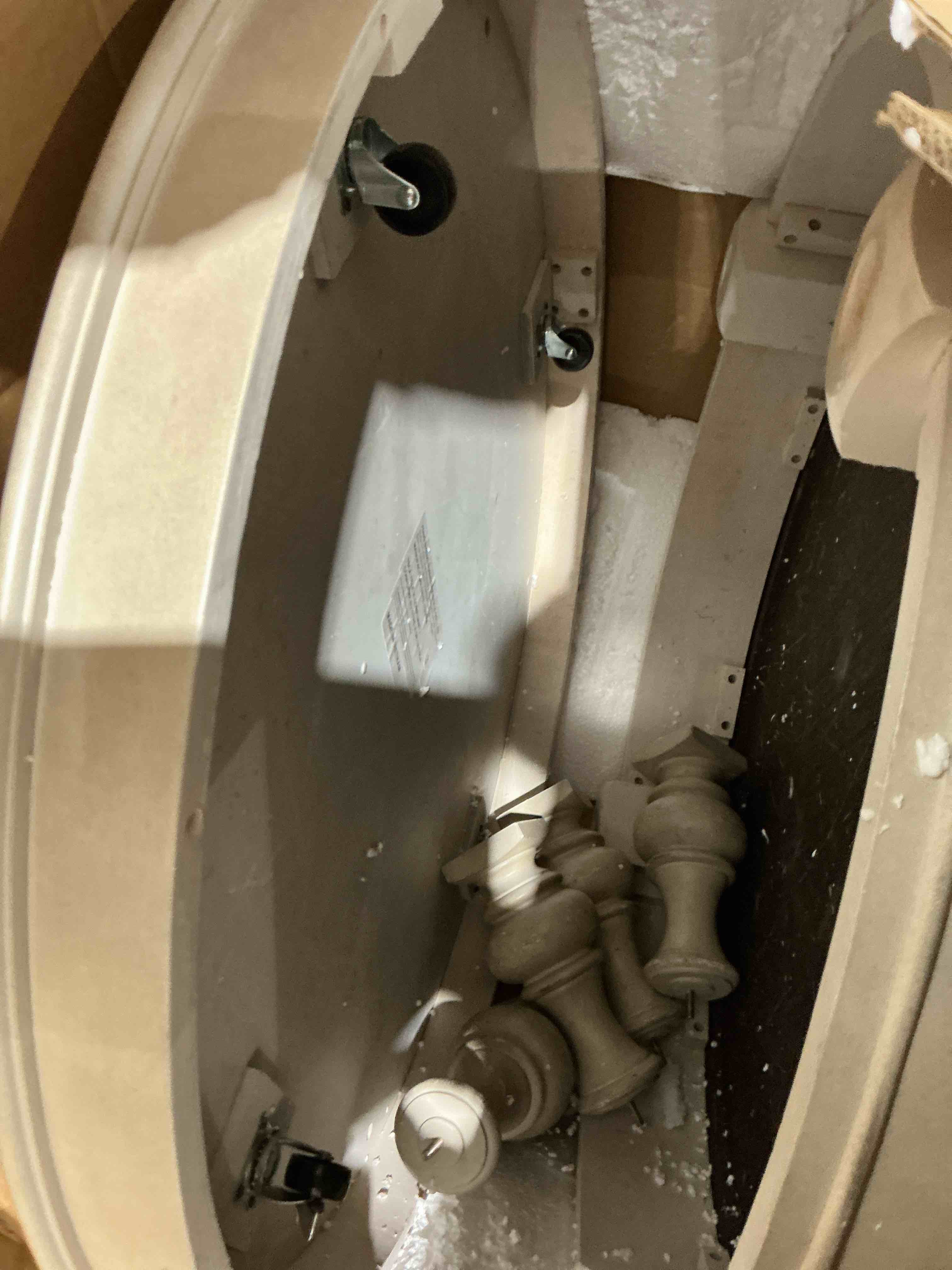 Condition photo showing New/Like New for liberty furniture industries morgan creek round cocktail table, w38 x d38 x h20, white