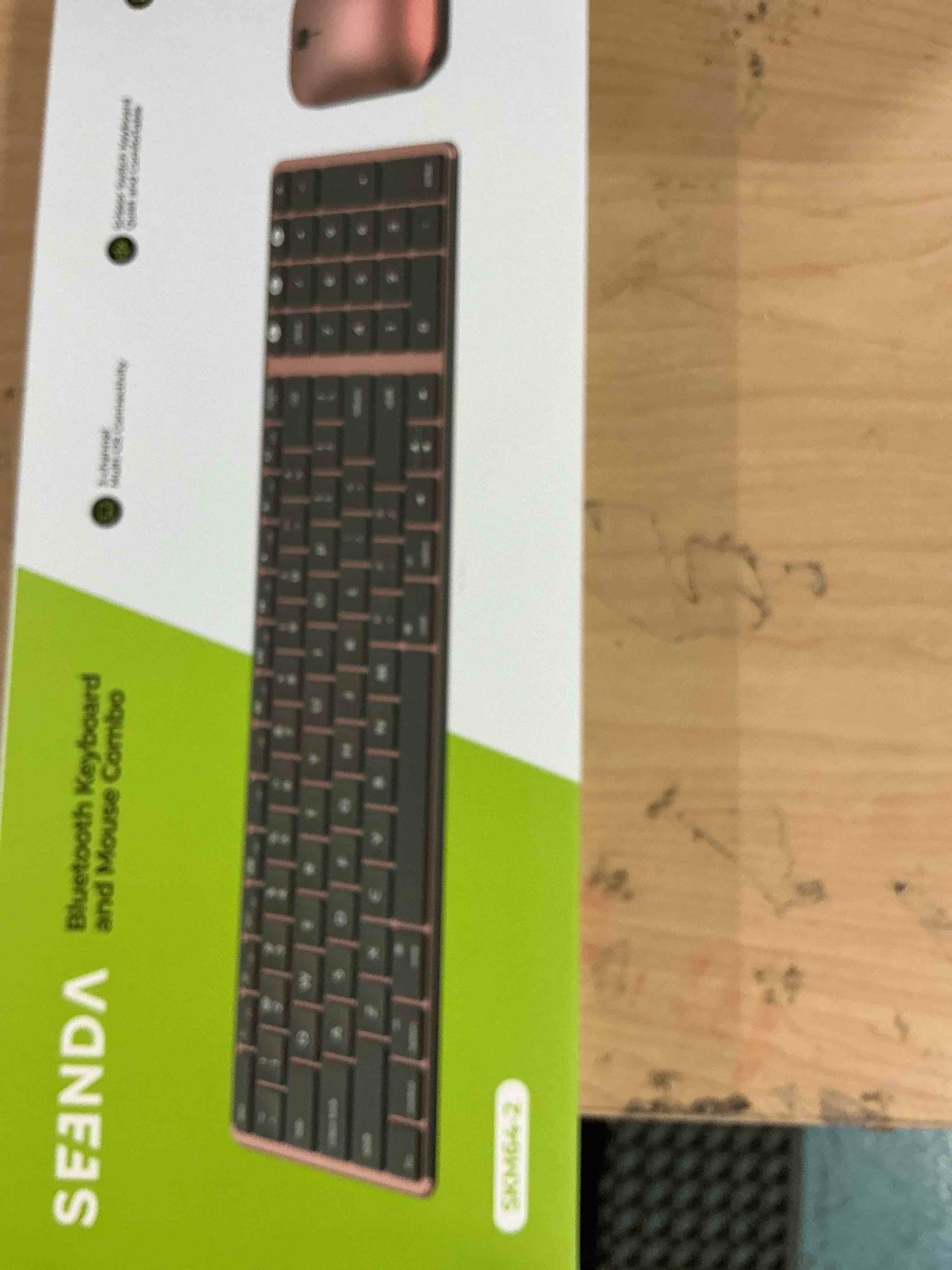 Condition photo showing New/Like New for seenda bluetooth keyboard and mouse combo for mac, skm64-2 rechargeable slim wireless keyboard mouse compact, 3 multi-device connection, compatible for mac, macbook pro/air, ipad, black rose gold