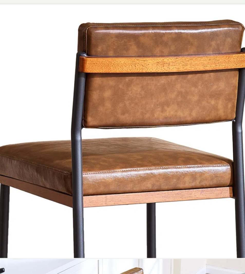 Condition photo showing Brand New for fox leather barstool 1 stool modern counter height bar brown