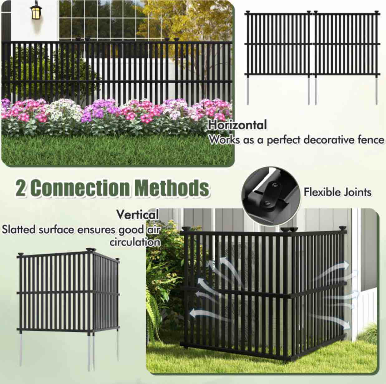 garden fence panels black