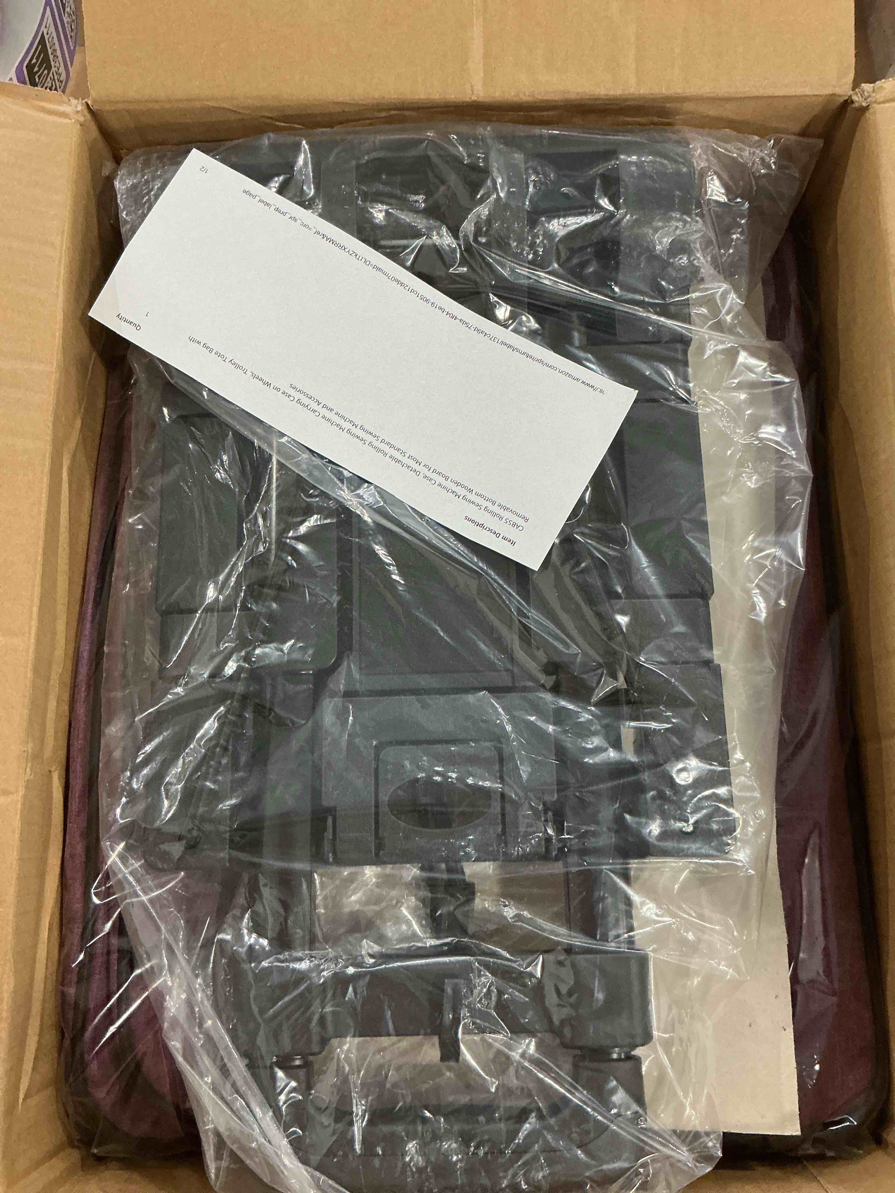 Condition photo showing New/Like New for CAB55 Rolling Sewing Machine Case, Detachable Rolling Sewing Machine Carrying Case on Wheels, Trolley Tote Bag with Removable Bottom Wooden Board for Most Standard Sewing Machine and Accessories Purple