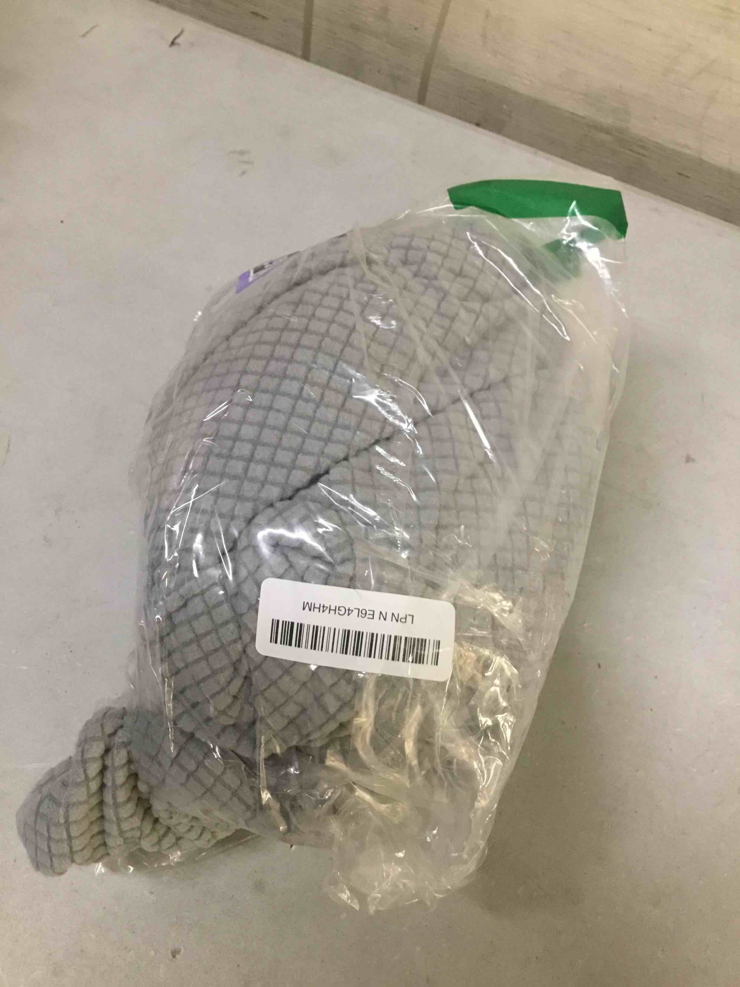 Condition photo showing As Is for ottoman cover square-stretch knitted jacquard square ottoman cover -soft square ottoman covers slipcover -thick storage ottoman cover foot stool cover x-large light gray