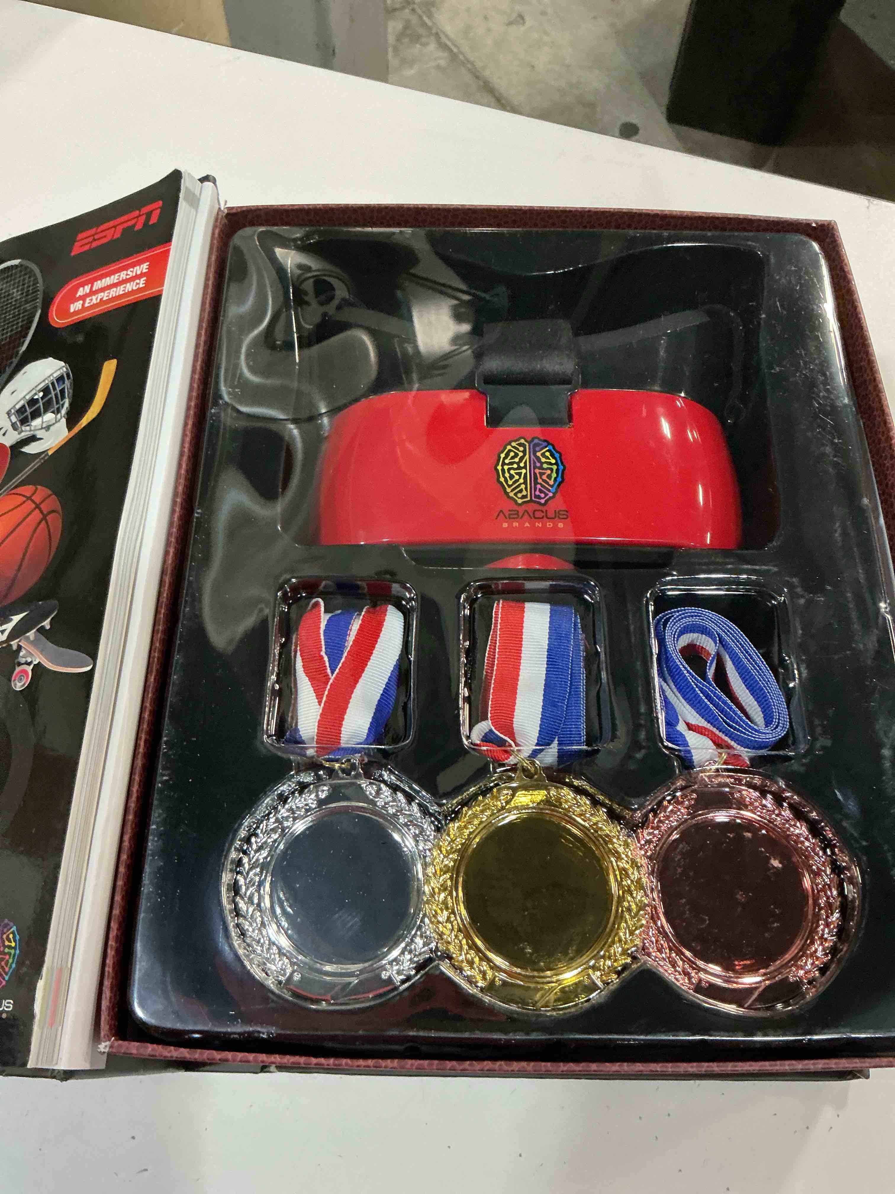 Condition photo showing Good Condition for virtual reality espn! with dk book by abacus brands | vr goggles included | ages 8+