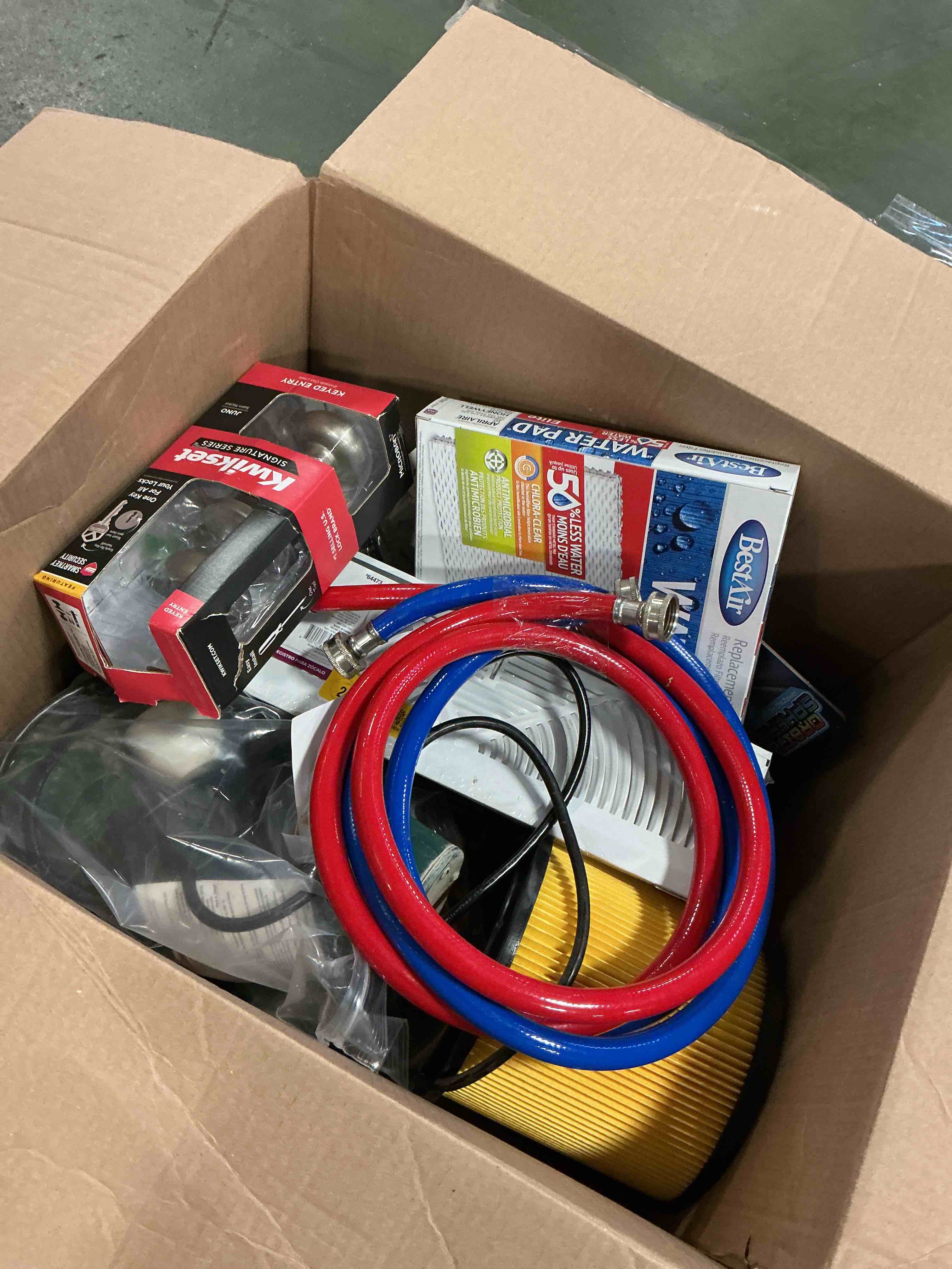 Condition photo showing As Is for Assorted Home Improvement Lot (Small Tools, Screw, Home Accessories, etc.)