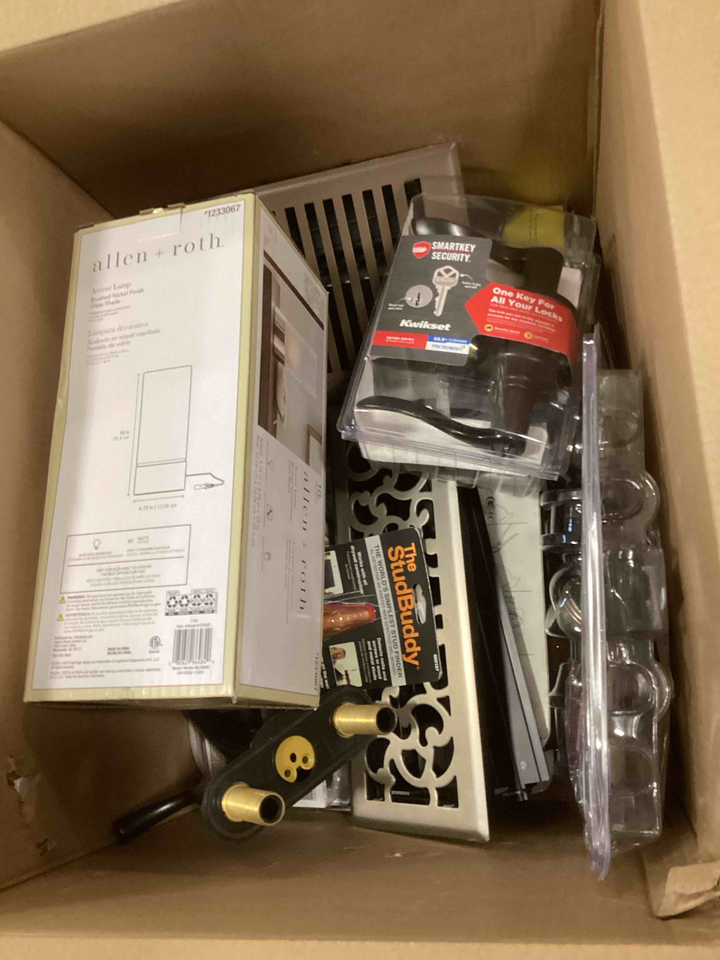 Condition photo showing As Is for Assorted Home Improvement Lot (Small Tools, Screw, Home Accessories, etc.)