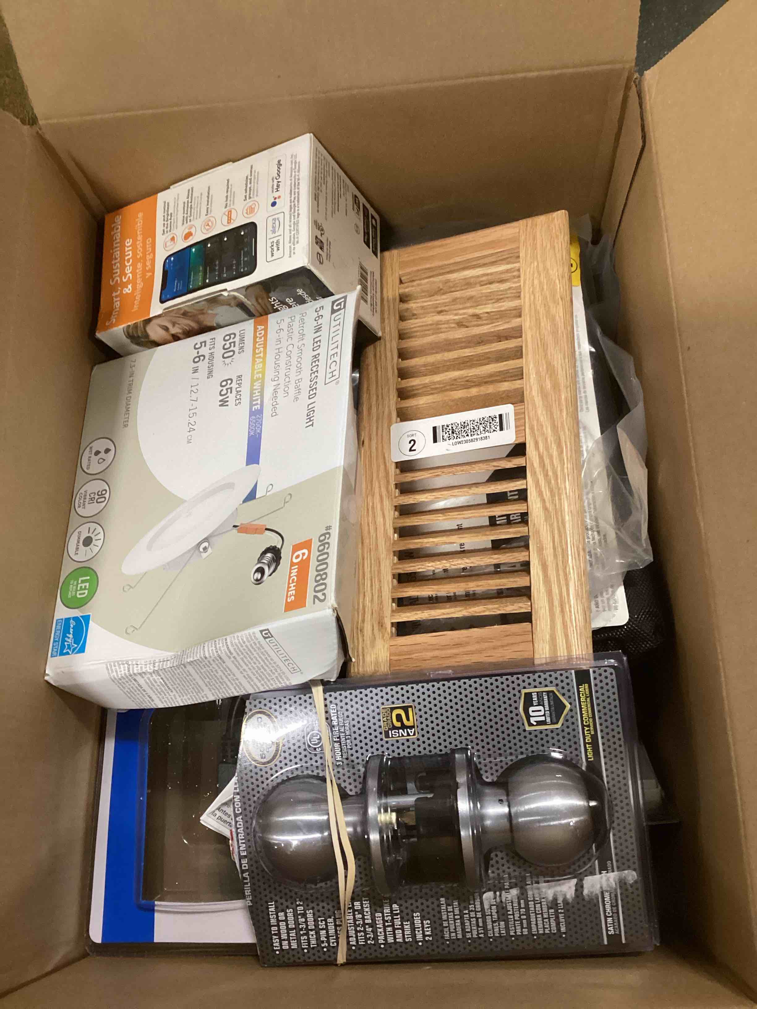 Condition photo showing As Is for Assorted Home Improvement Lot (Small Tools, Screw, Home Accessories, etc.)