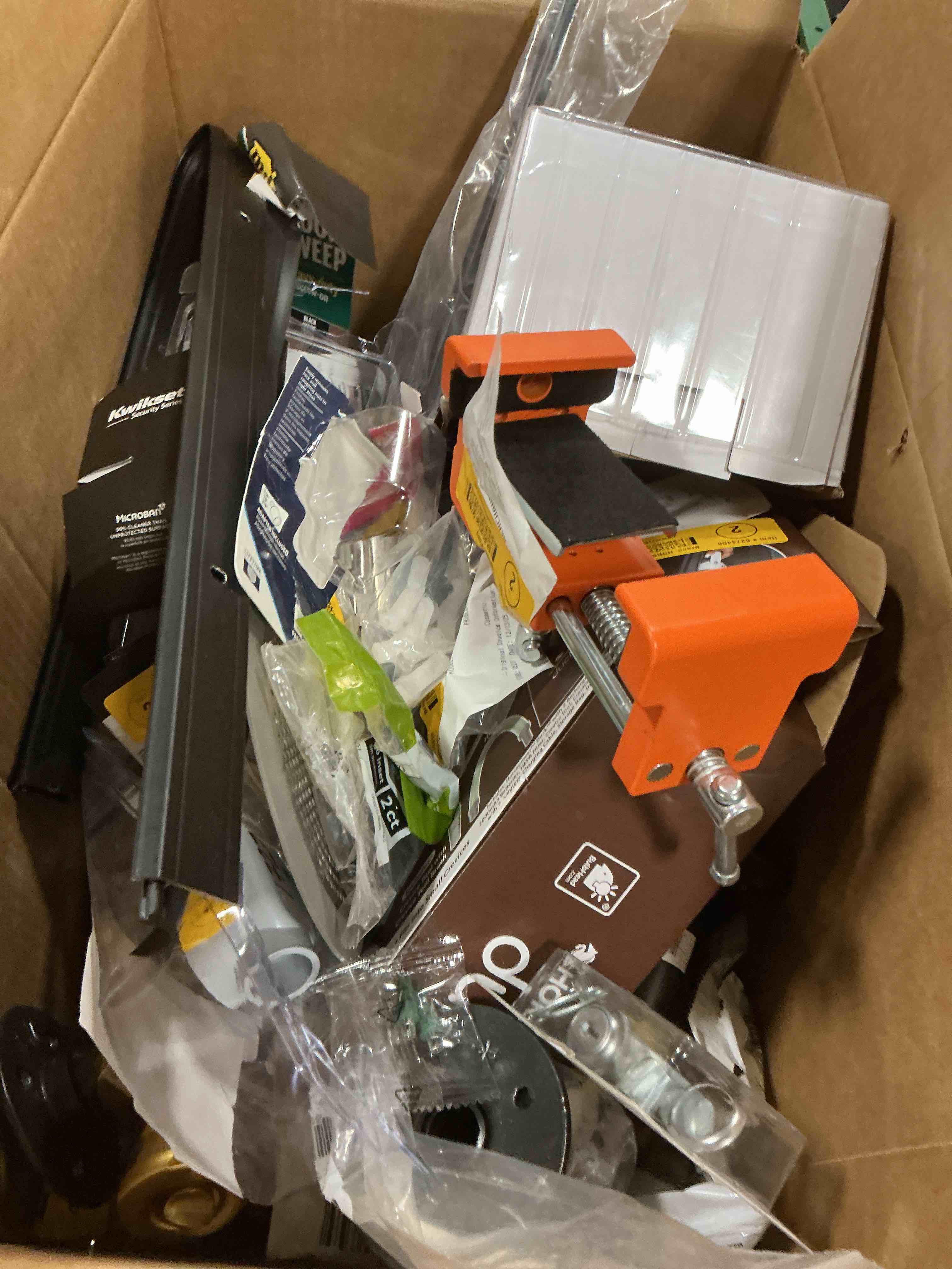 Condition photo showing As Is for Assorted Home Improvement Lot (Small Tools, Screw, Home Accessories, etc.)