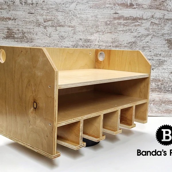 wooden wall mounted power, tool, organizer, or drill charging station