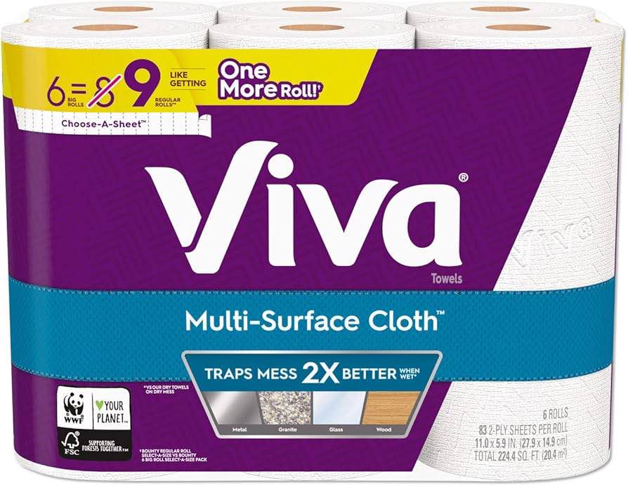 viva signature cloth 1/12 roll pack triple roll white