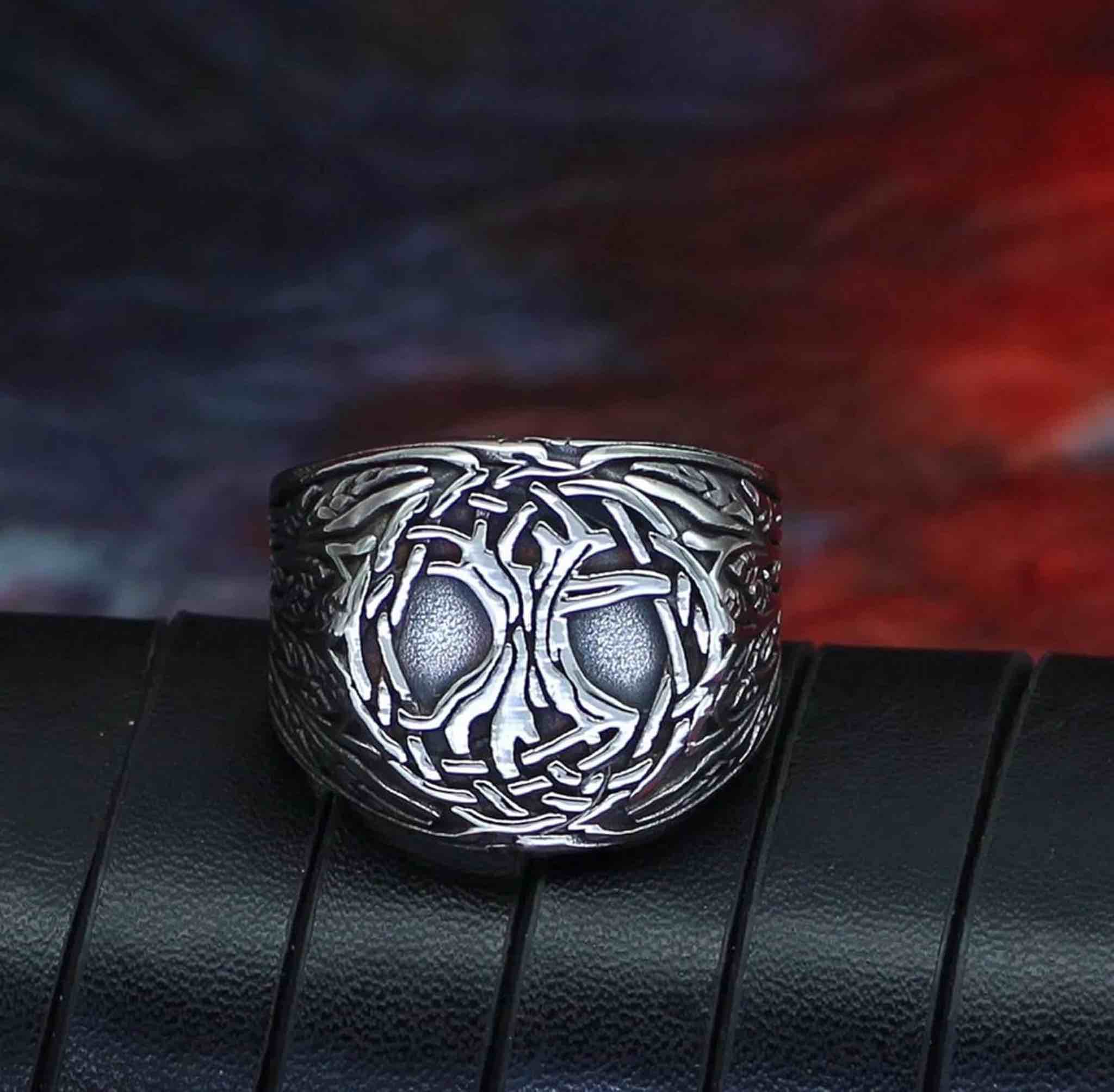 Jewelry Ring Mens Silver Stainless Steel Celtic Tree of Life Signet Band Sizes 10 (10pack)