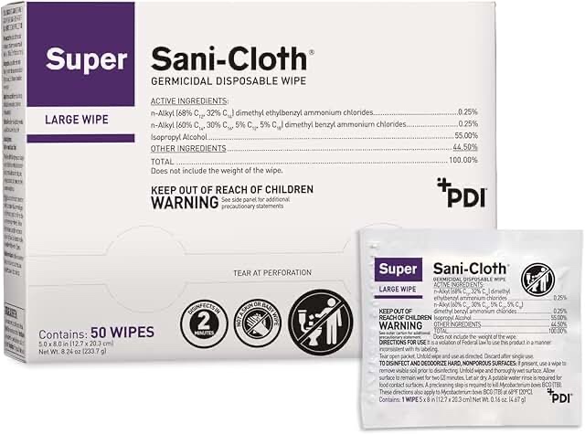 Sami-cloth germicidal disposable wipe