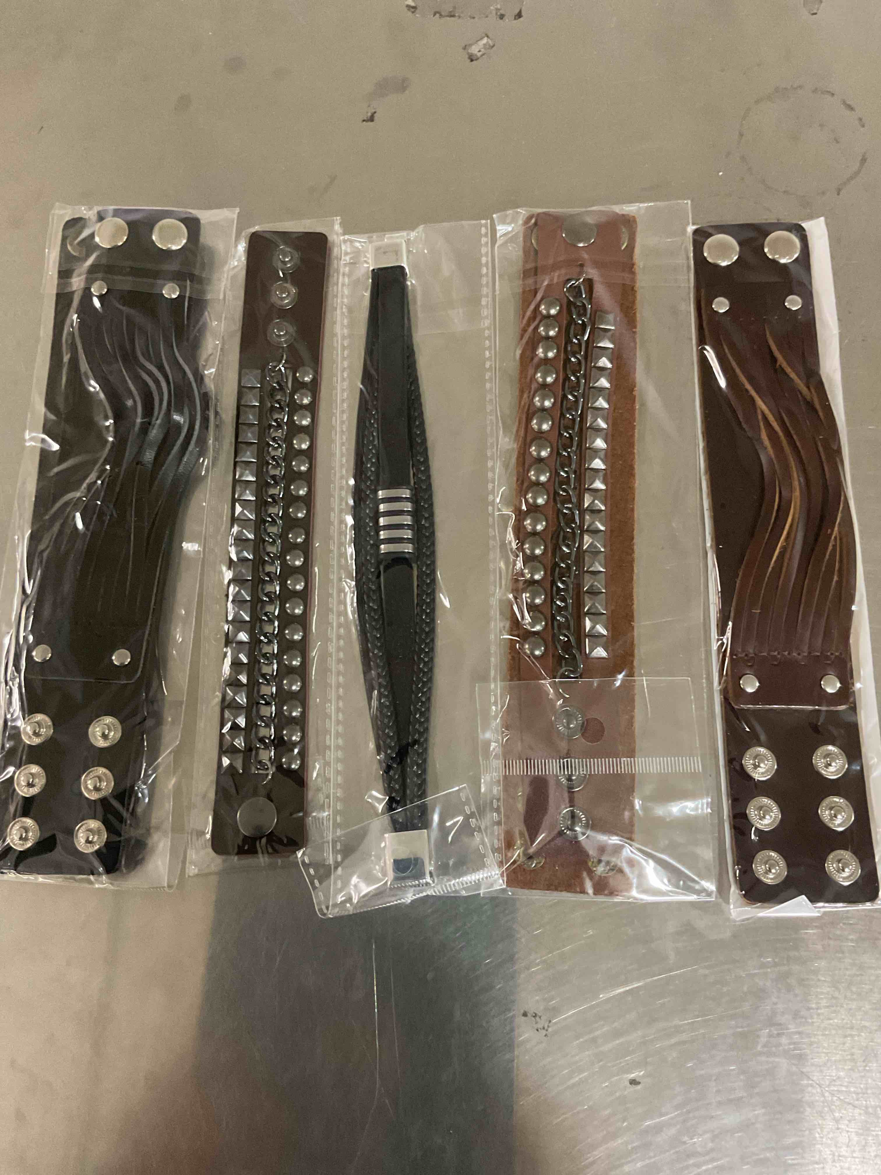 assorted adjustable leather bracelets