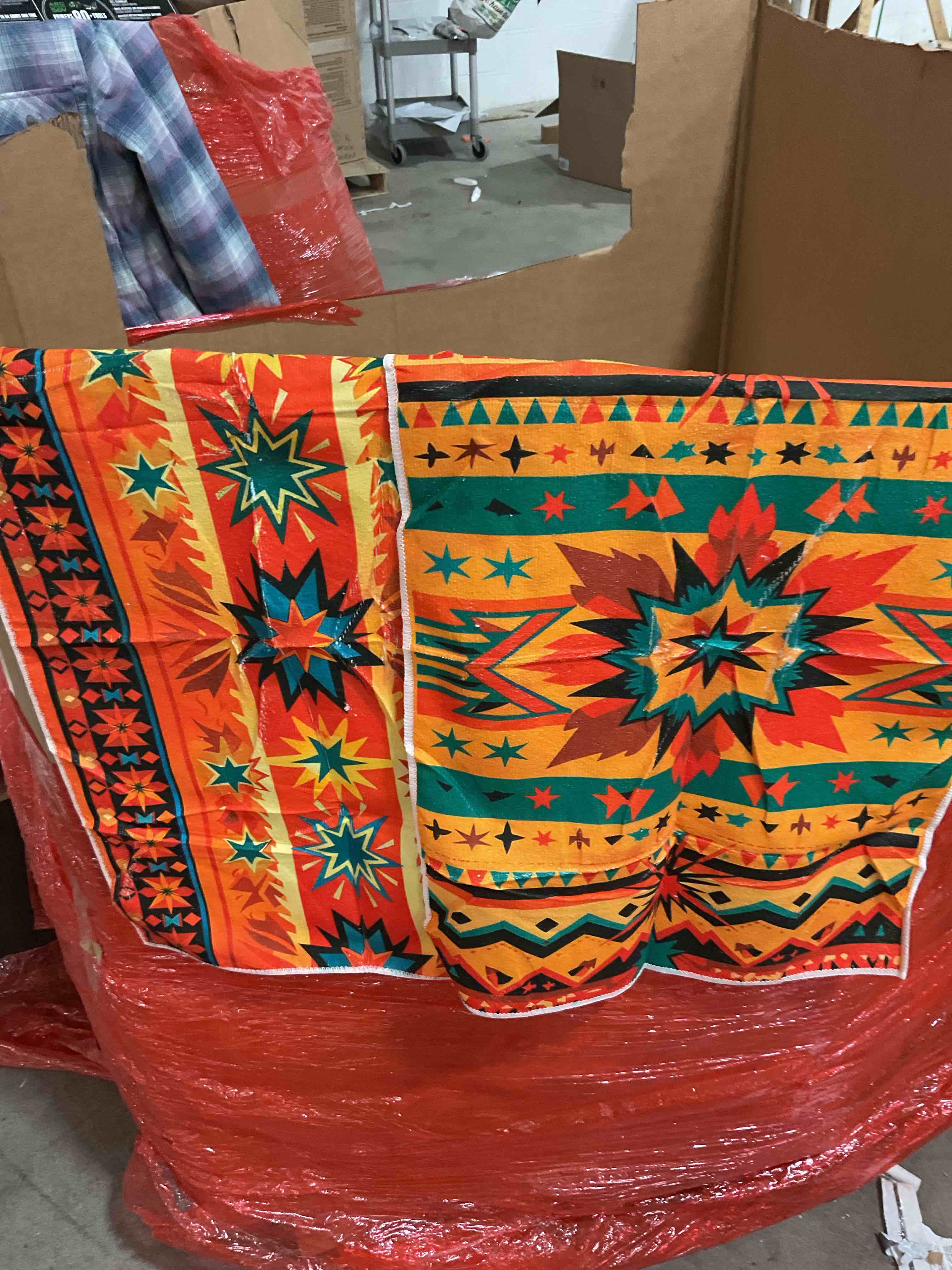 Orange abstract design dish towel