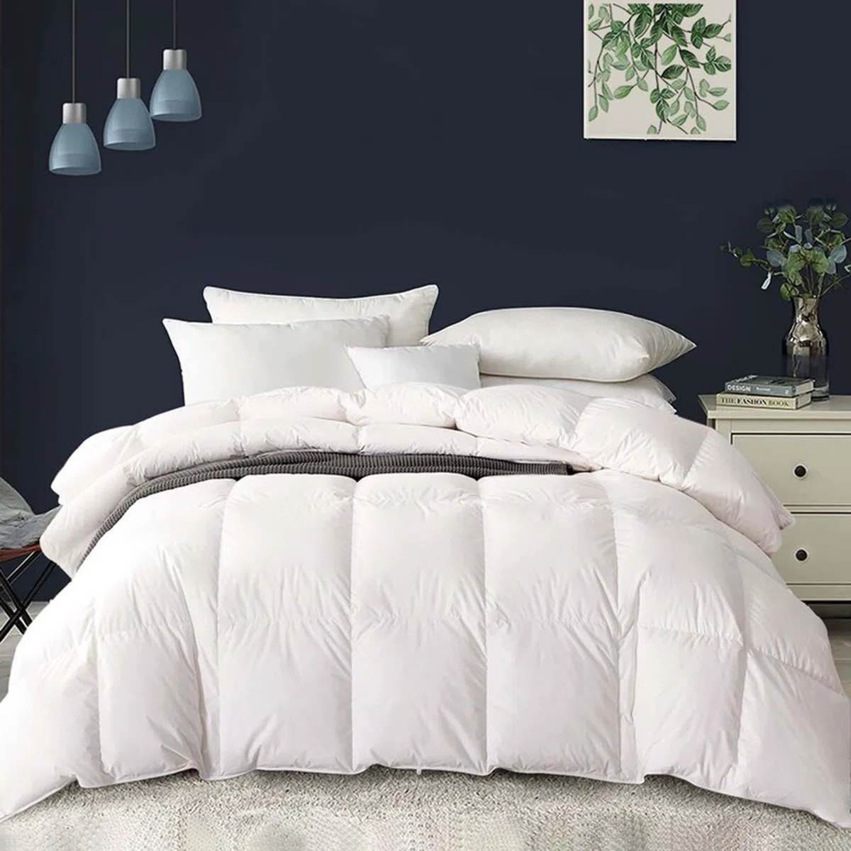 All-Season Feather and Down Duvet Soft-Cotton Bed Duvet Insert