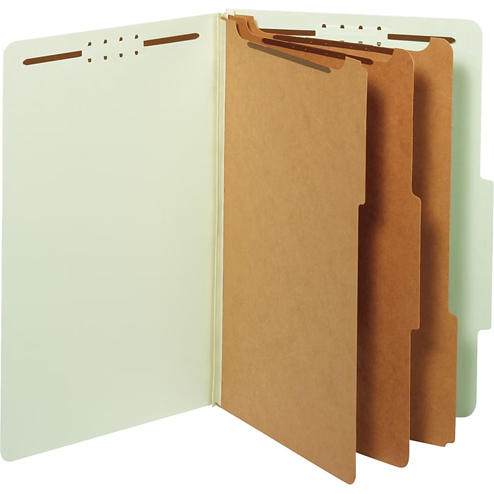 Pendaflex Recycled Heavy Duty Classification Folder, 3-Dividers, Legal Size, Green, 10pk  (29091)