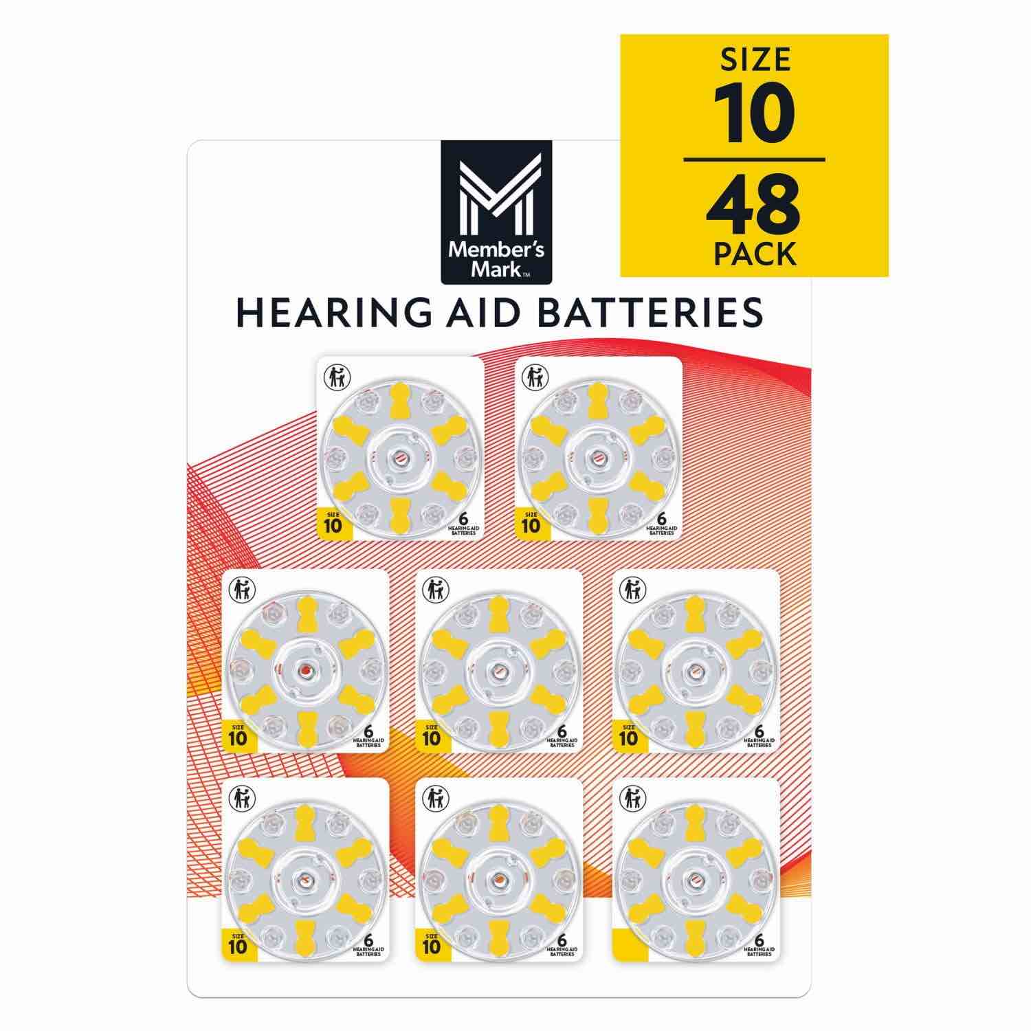 Member’s Mark Hearing Aid Batteries Yellow Tab  24pc only