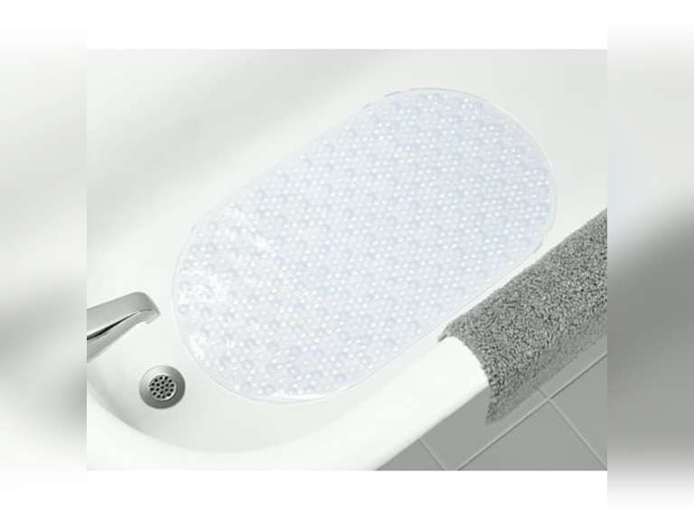 Mainstays Clear Oval Bubble Vinyl Bath Tub Mat, 15.25" x 27" 