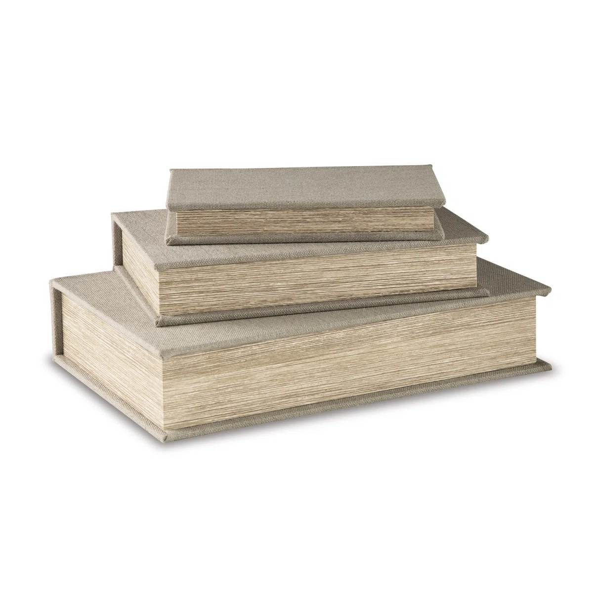 Kepir 3 Piece Fabric Book Box Set